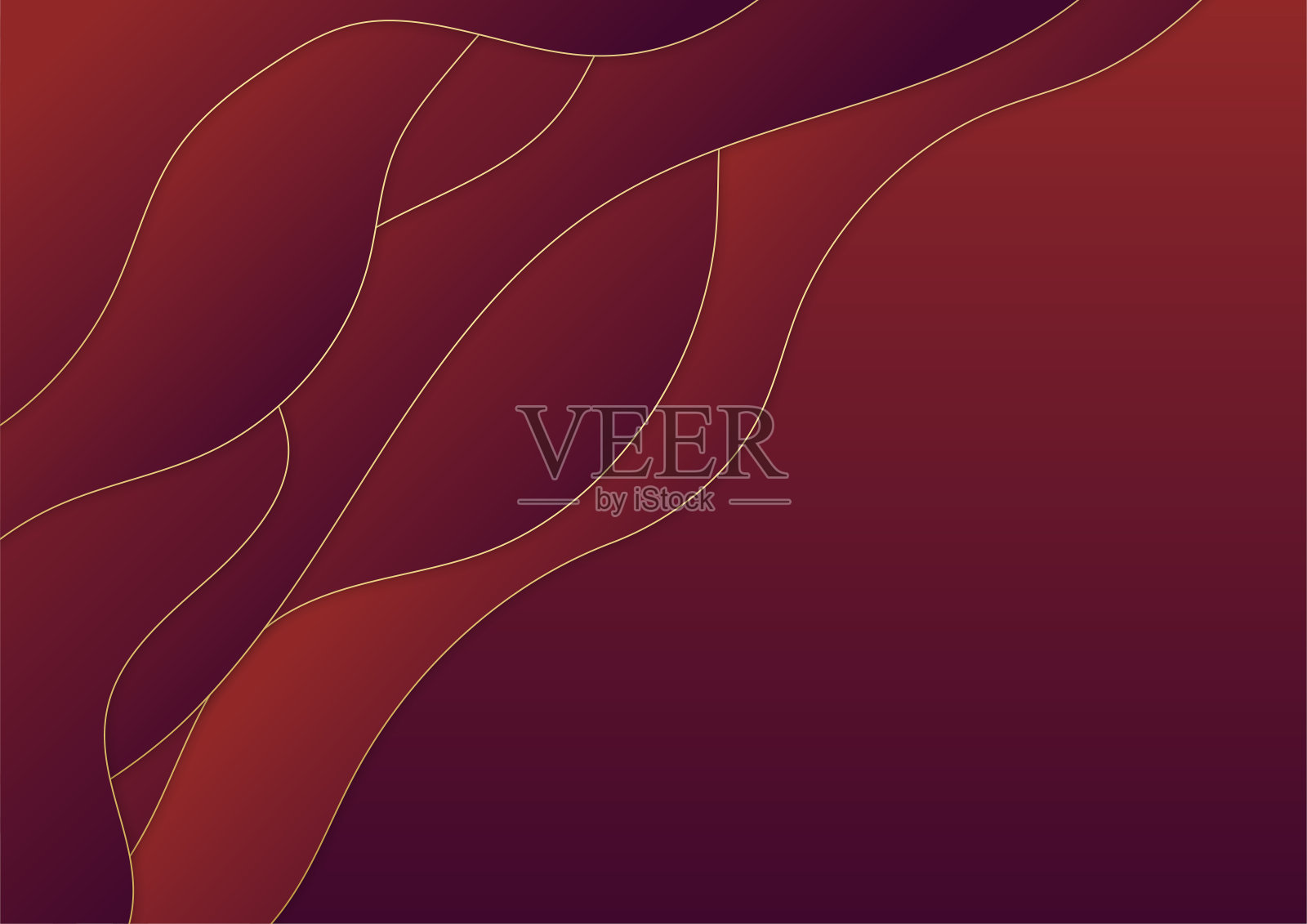 抽象红色和金色的介绍背景。豪华抽象背景与金色线条在黑暗，现代红色背景概念3d风格。插图从矢量关于现代模板豪华设计。插画图片素材