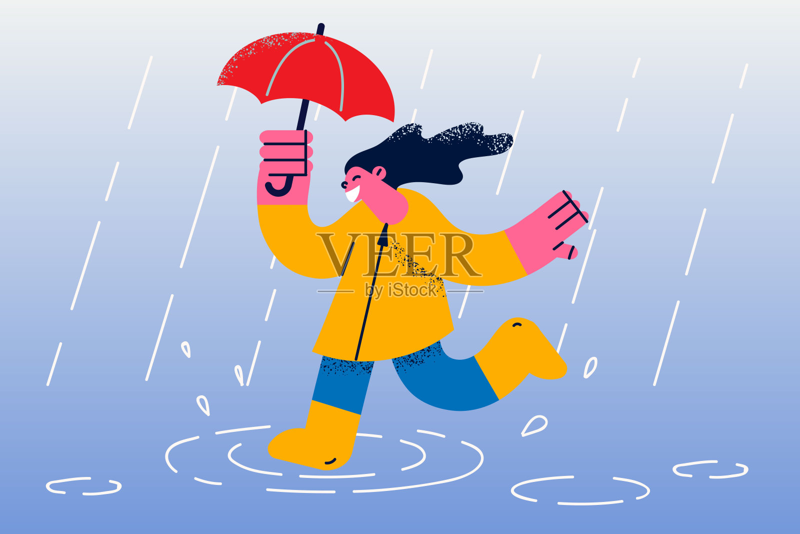 享受秋天和秋天天气的概念插画图片素材