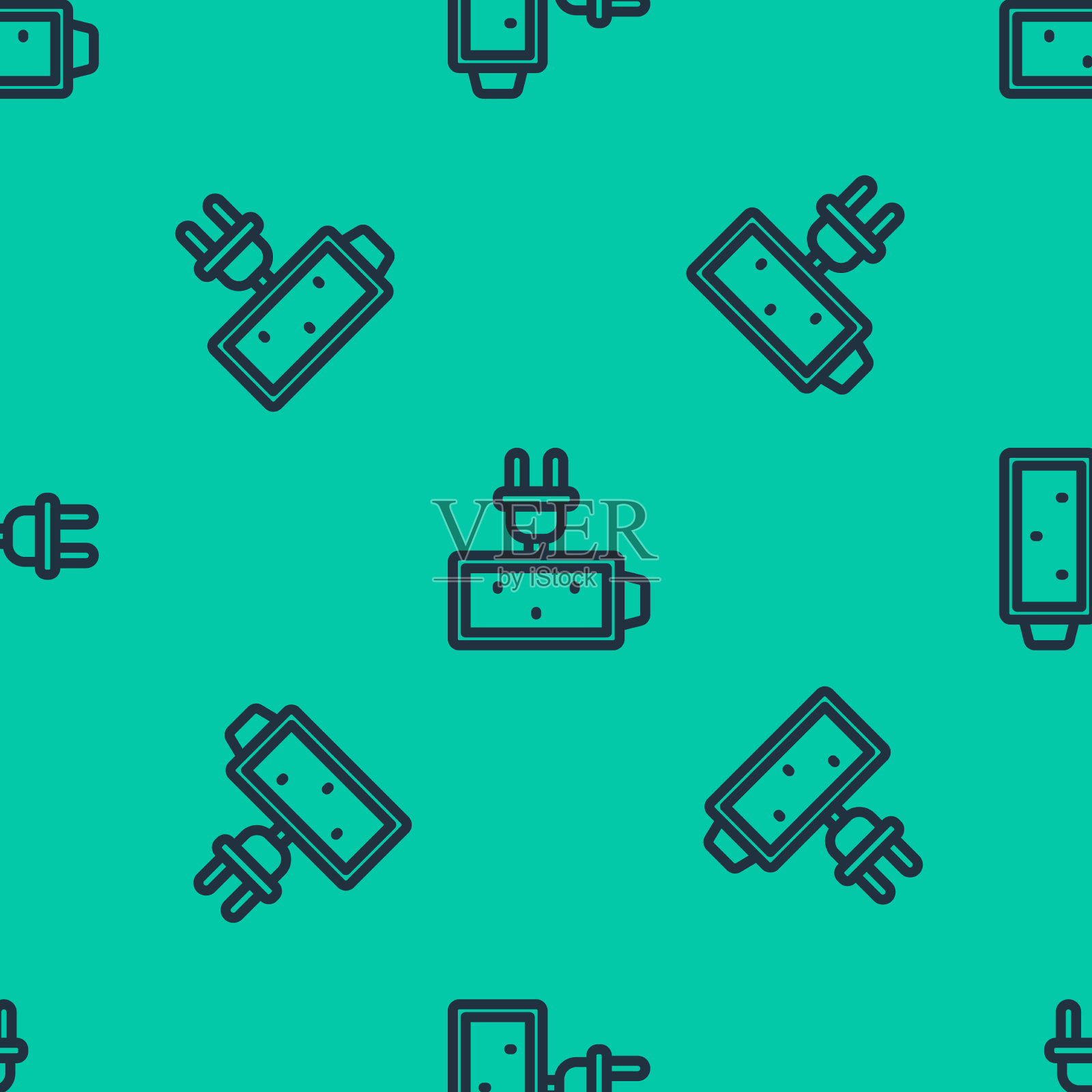 蓝线电池电量指示灯图标插画图片素材