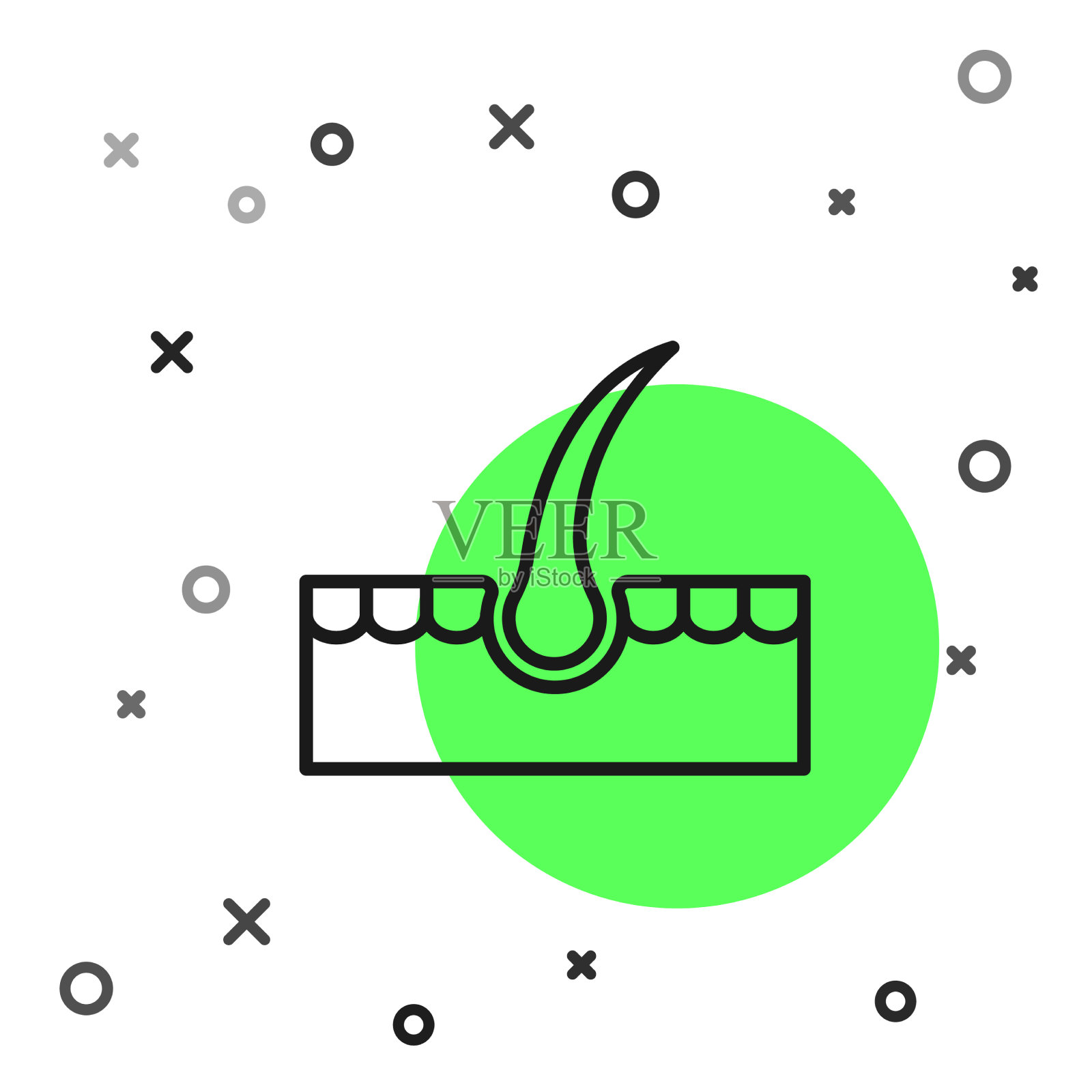 黑线人类毛囊图标隔离上图标素材