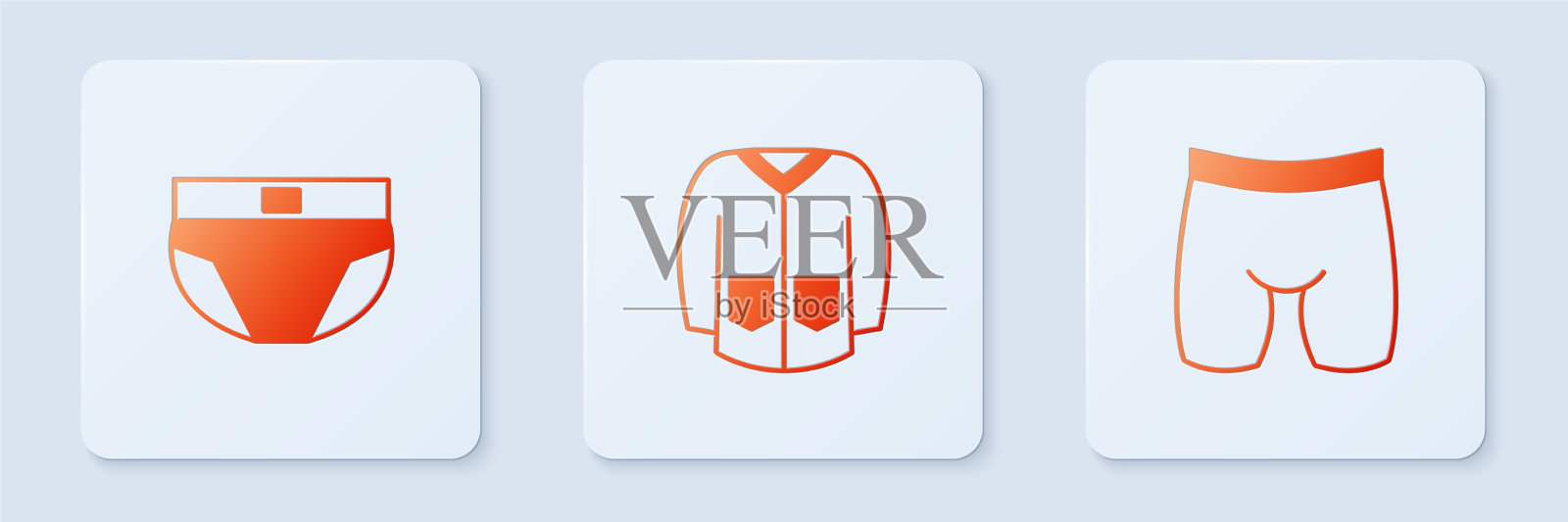 套毛衣，男士内裤和自行车短裤图标素材