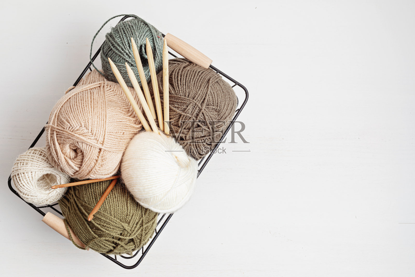 工艺爱好背景与纱线自然颜色照片摄影图片