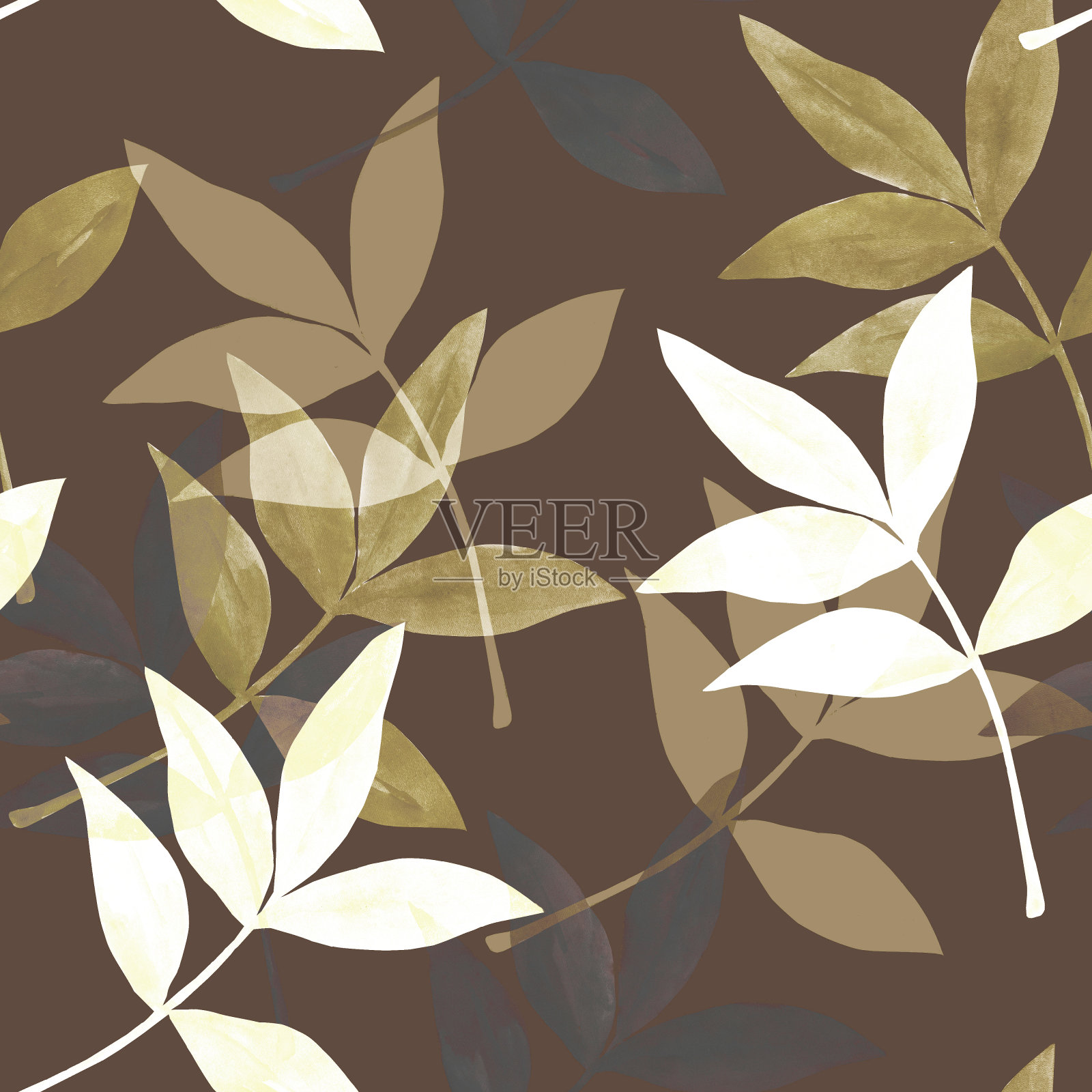 秋天树枝插画图片素材