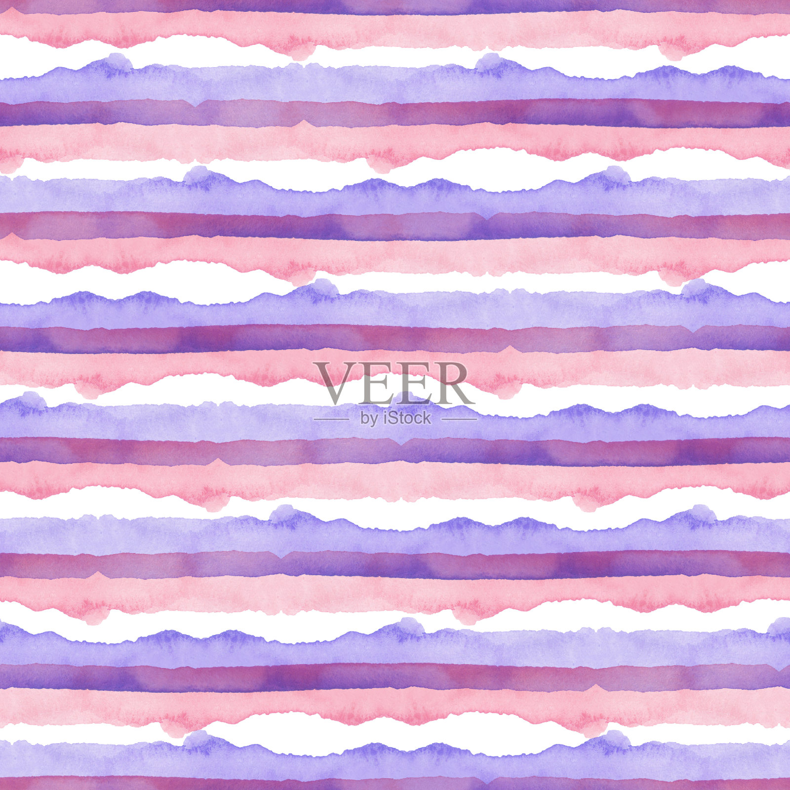 粉色蓝色条纹水彩背景。织物、纺织和造纸用线无缝花纹。简单手绘条纹插画图片素材