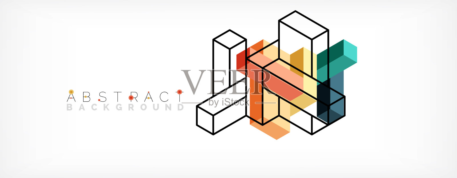 抽象背景三维立方体和立方体元素插画图片素材
