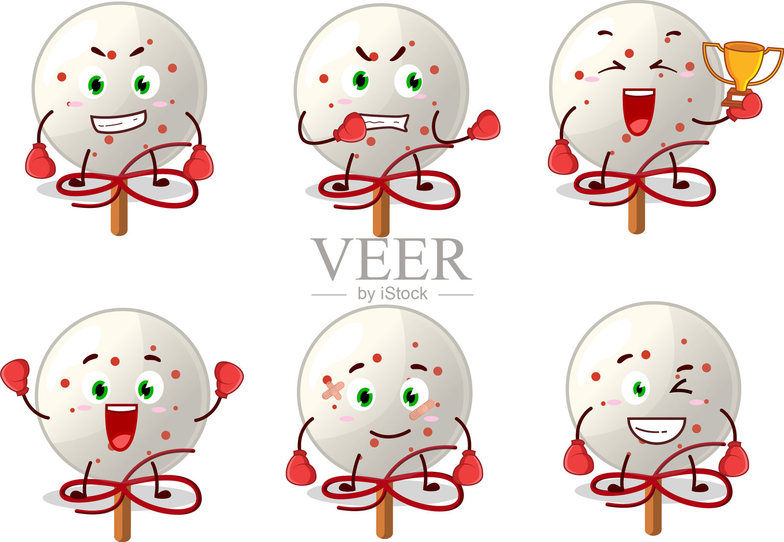 一个运动糖果圣诞老人拳击运动员卡通插画图片素材