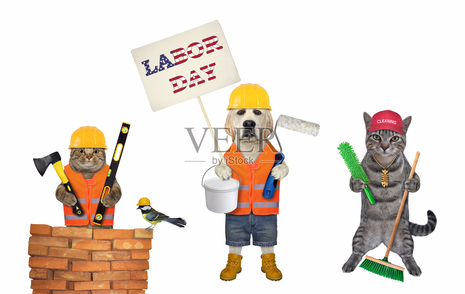 宠物制造商庆祝劳动节照片摄影图片