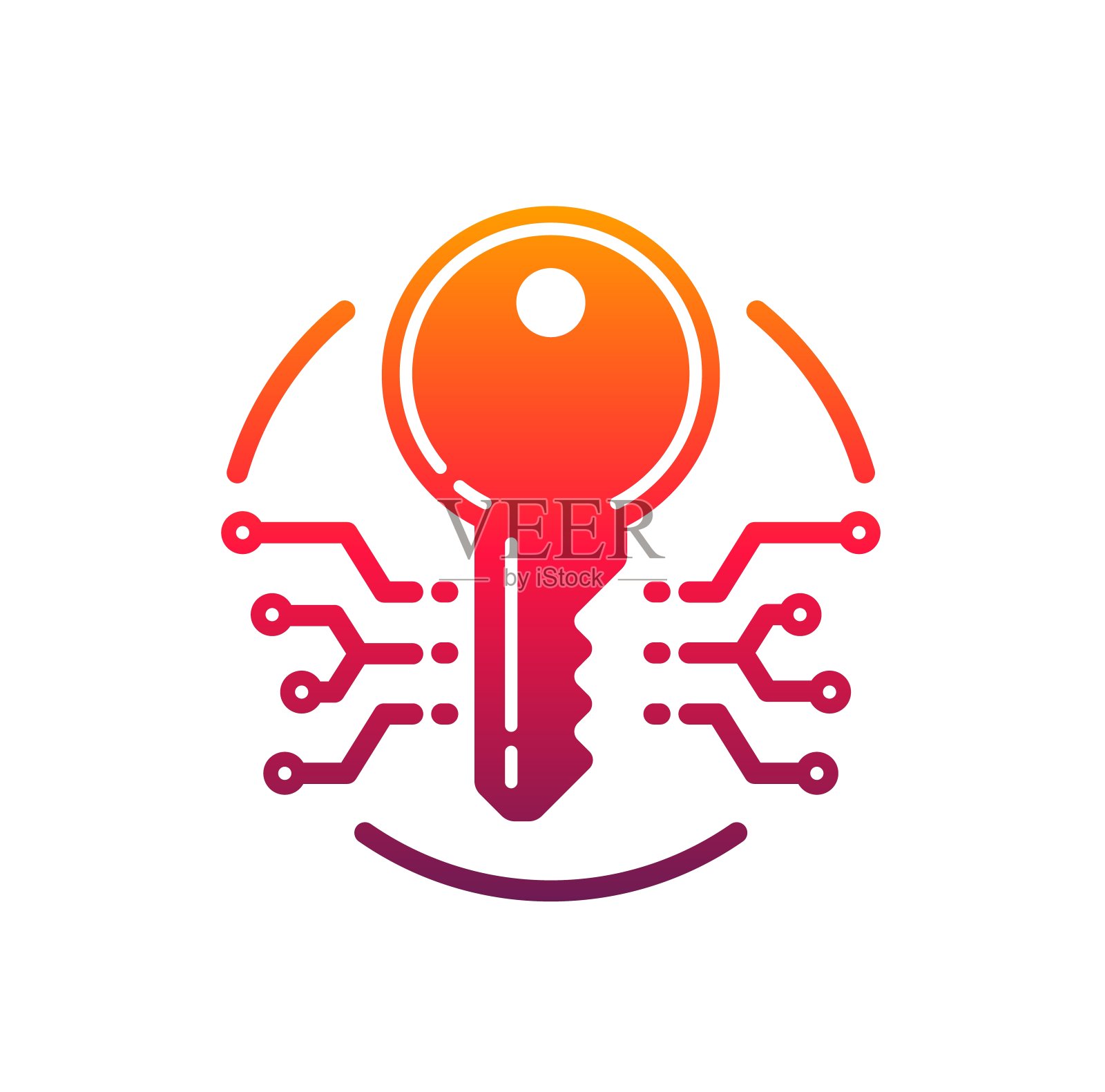 网络安全保护关键矢量图标插画图片素材