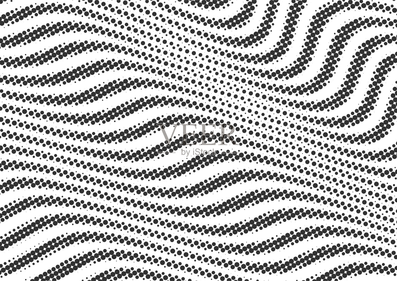抽象波浪形黑白点半色调背景插画图片素材