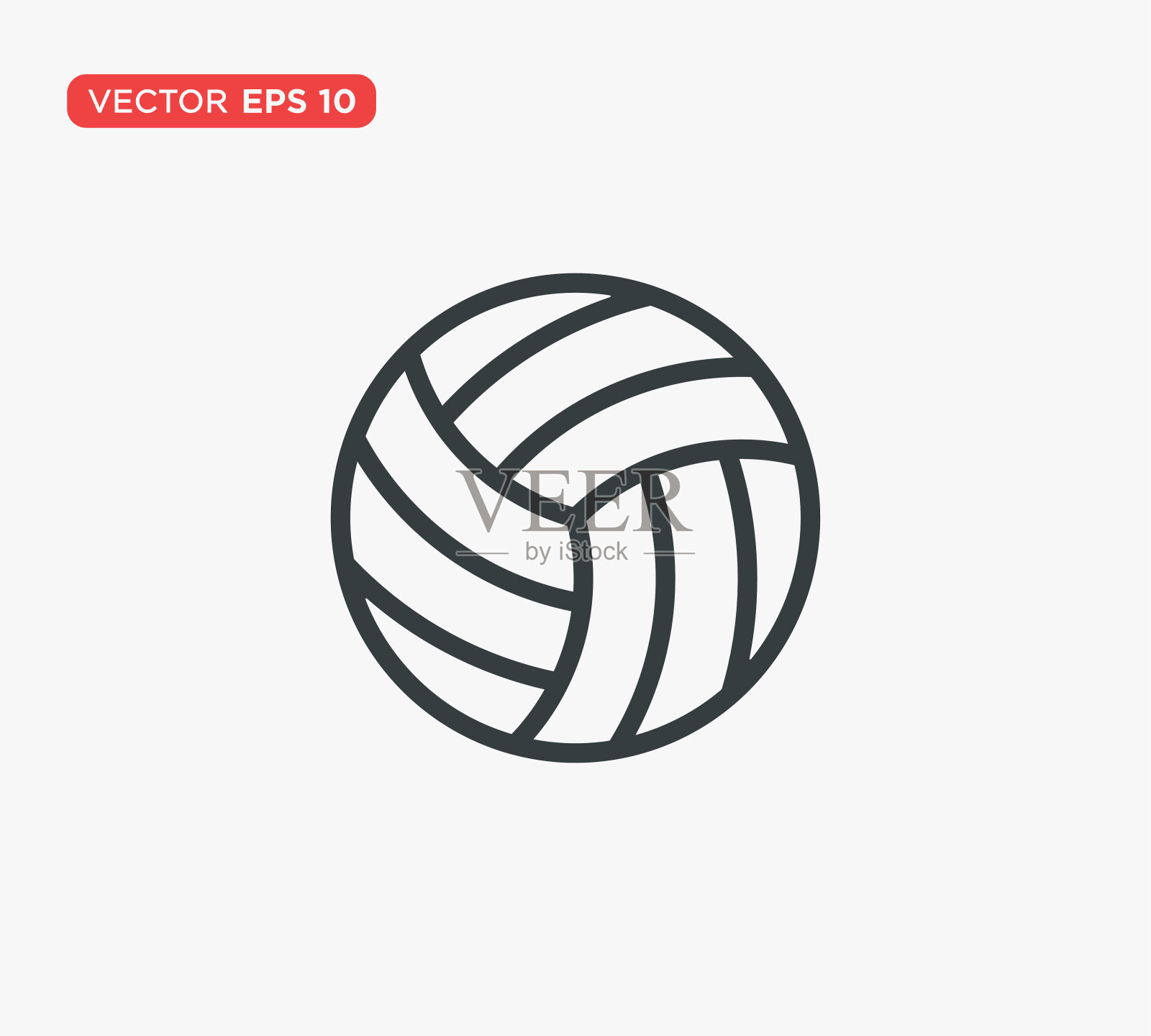 排球，球图标矢量插图设计编辑可调整大小EPS 10插画图片素材