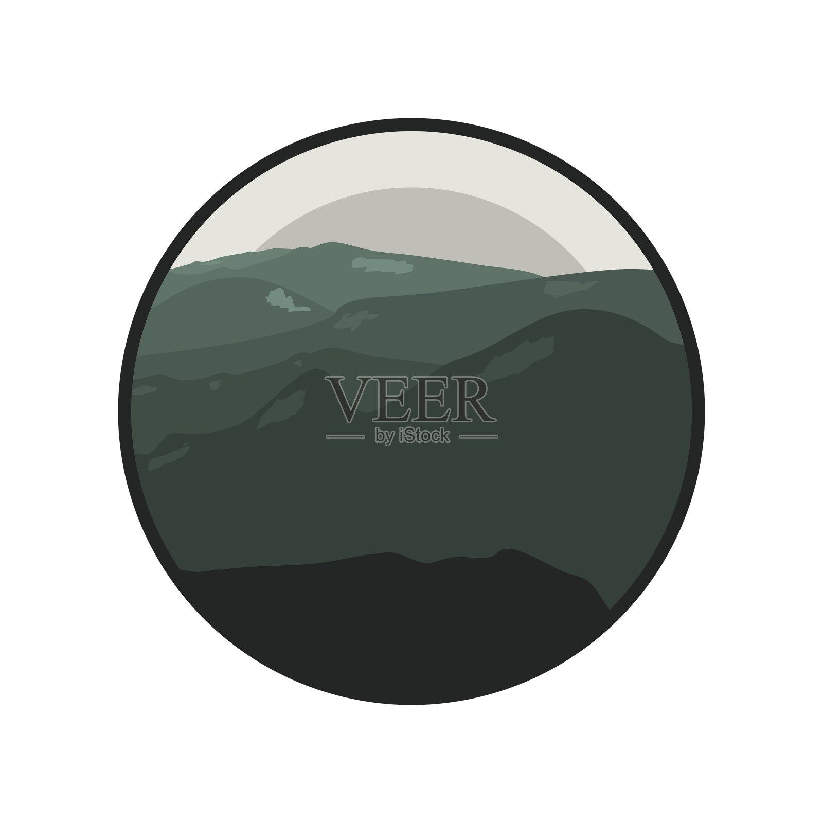 山景画，户外探险。矢量图形的t恤和其他用途。插画图片素材