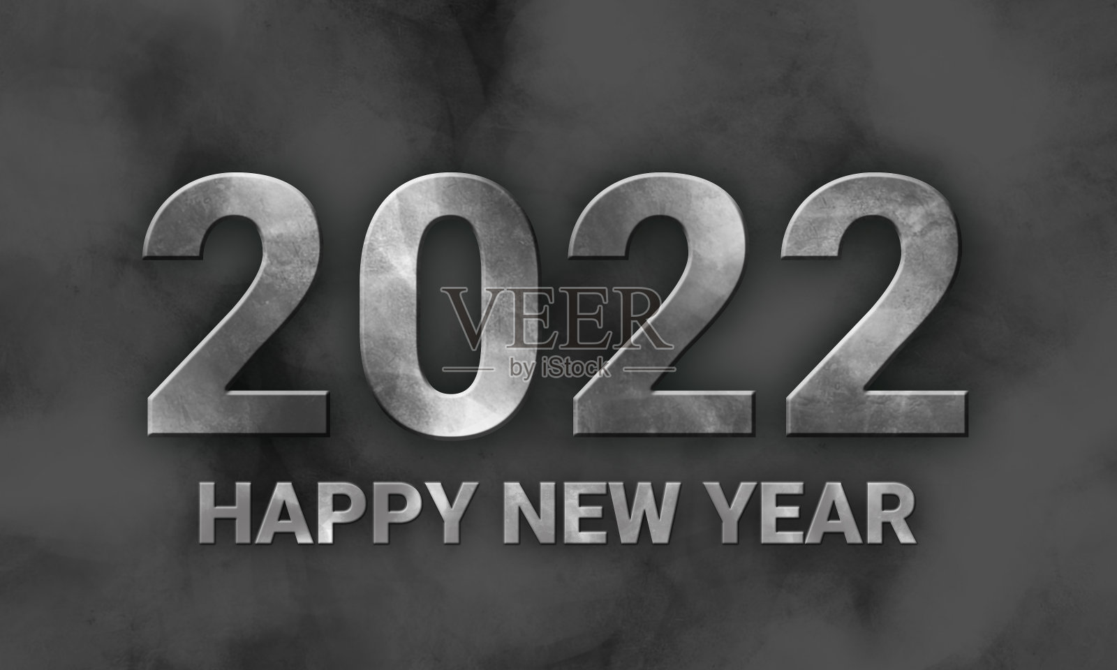 新年快乐2022 3d文本，黑色主题插画图片素材