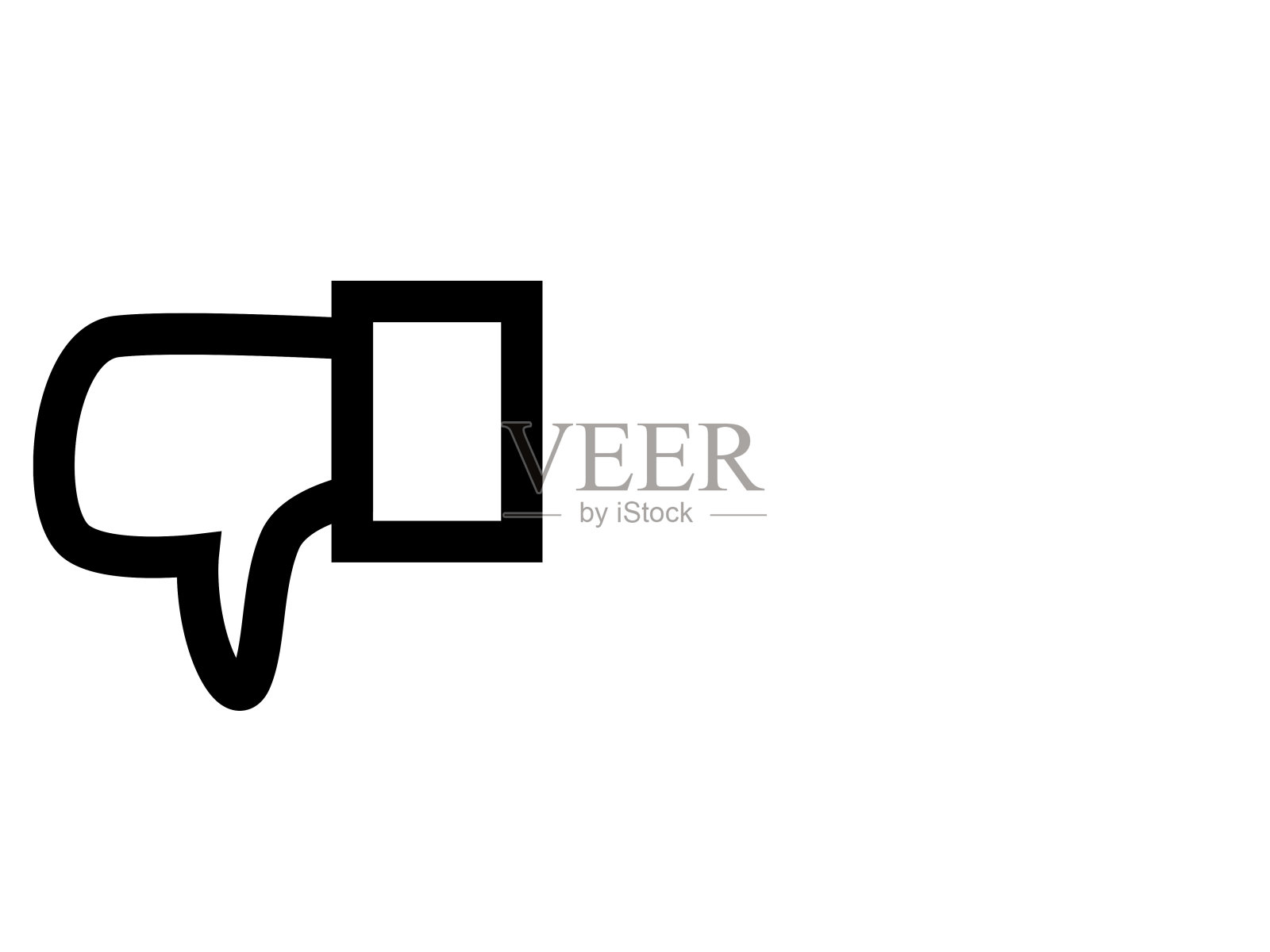 插图描绘了一个坏按钮的简单图标轮廓插画图片素材