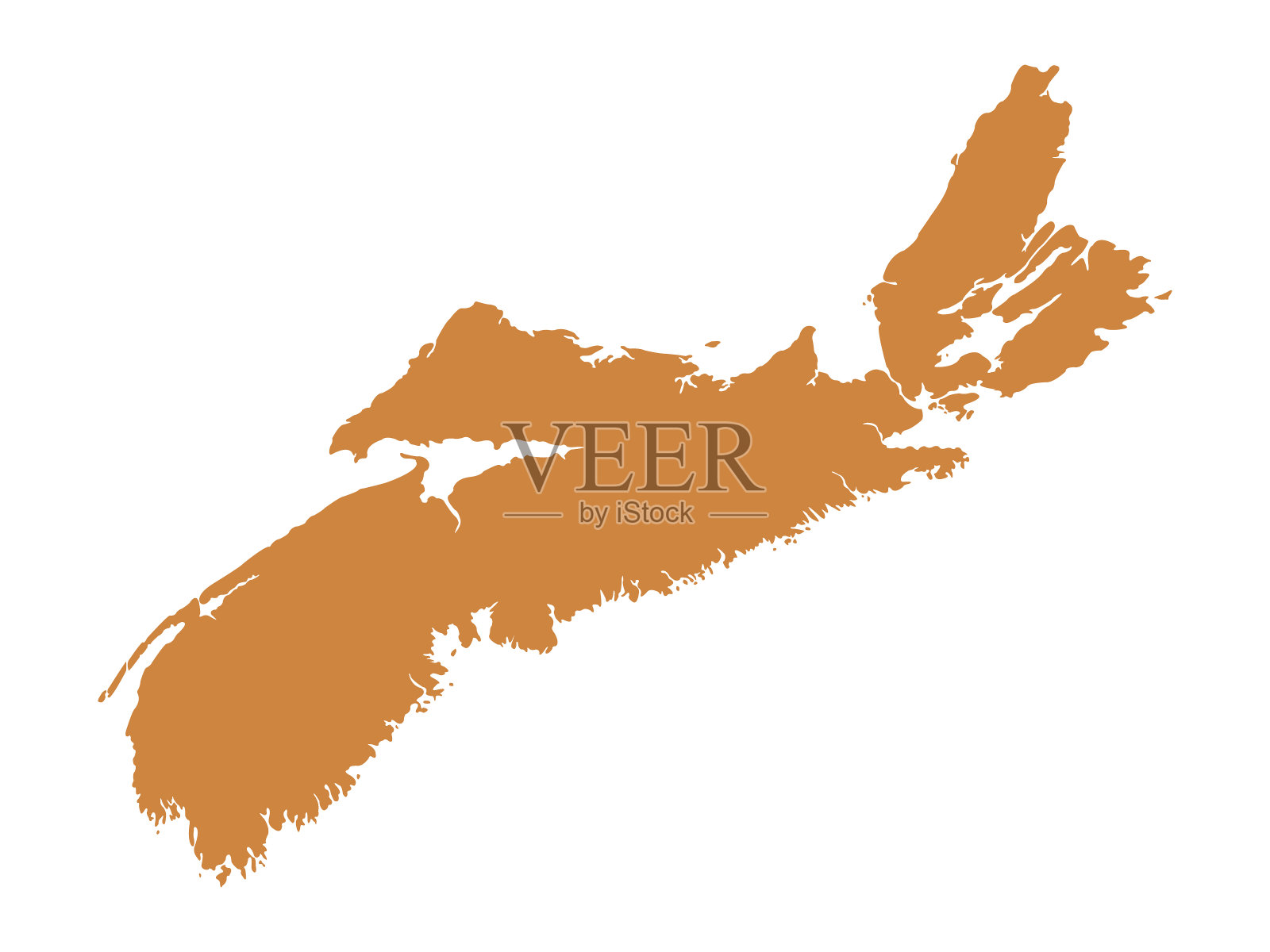 新斯科舍的地图插画图片素材