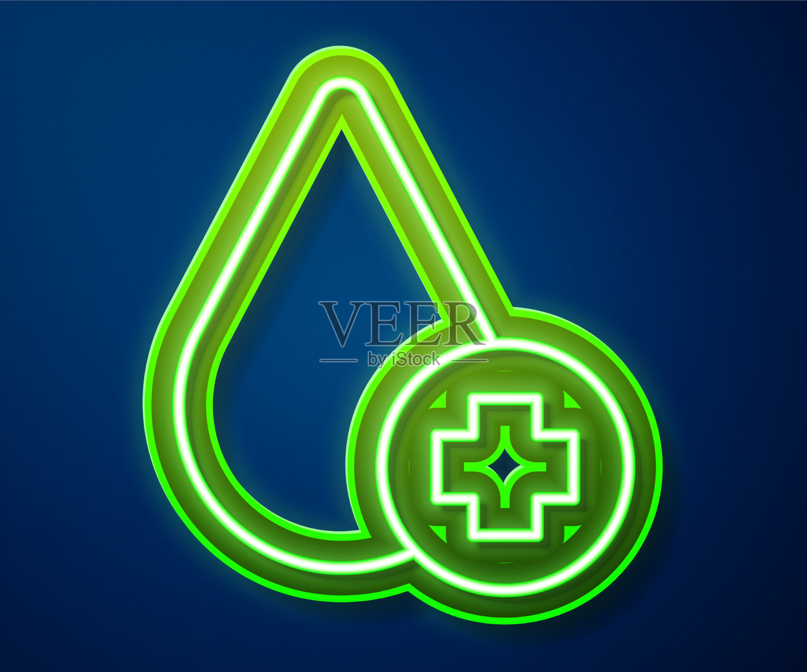 发光的霓虹灯线献血与十字架插画图片素材