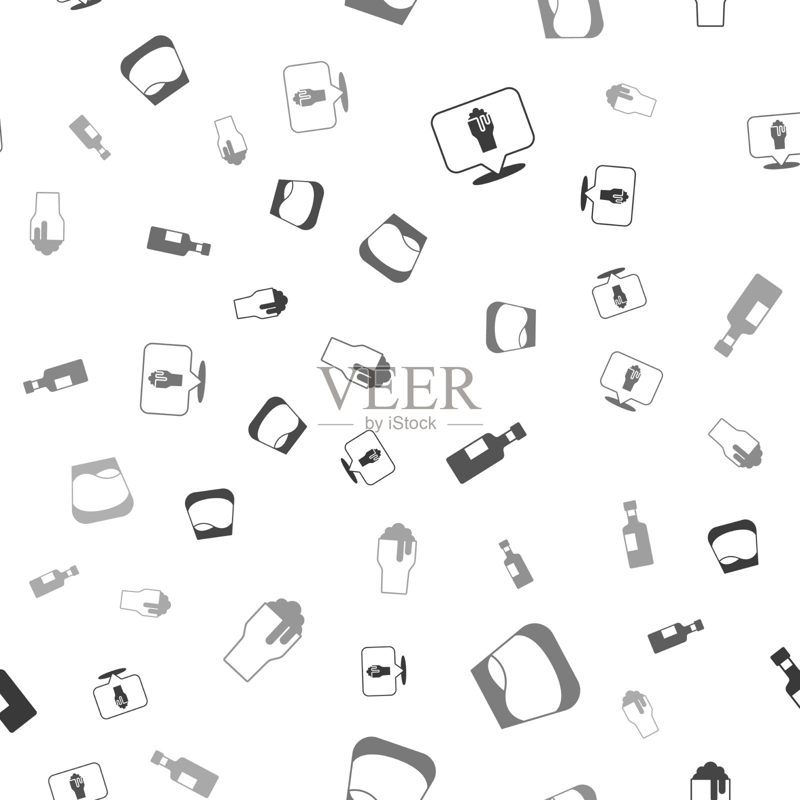 设置酒精或啤酒酒吧位置一杯威士忌图标素材