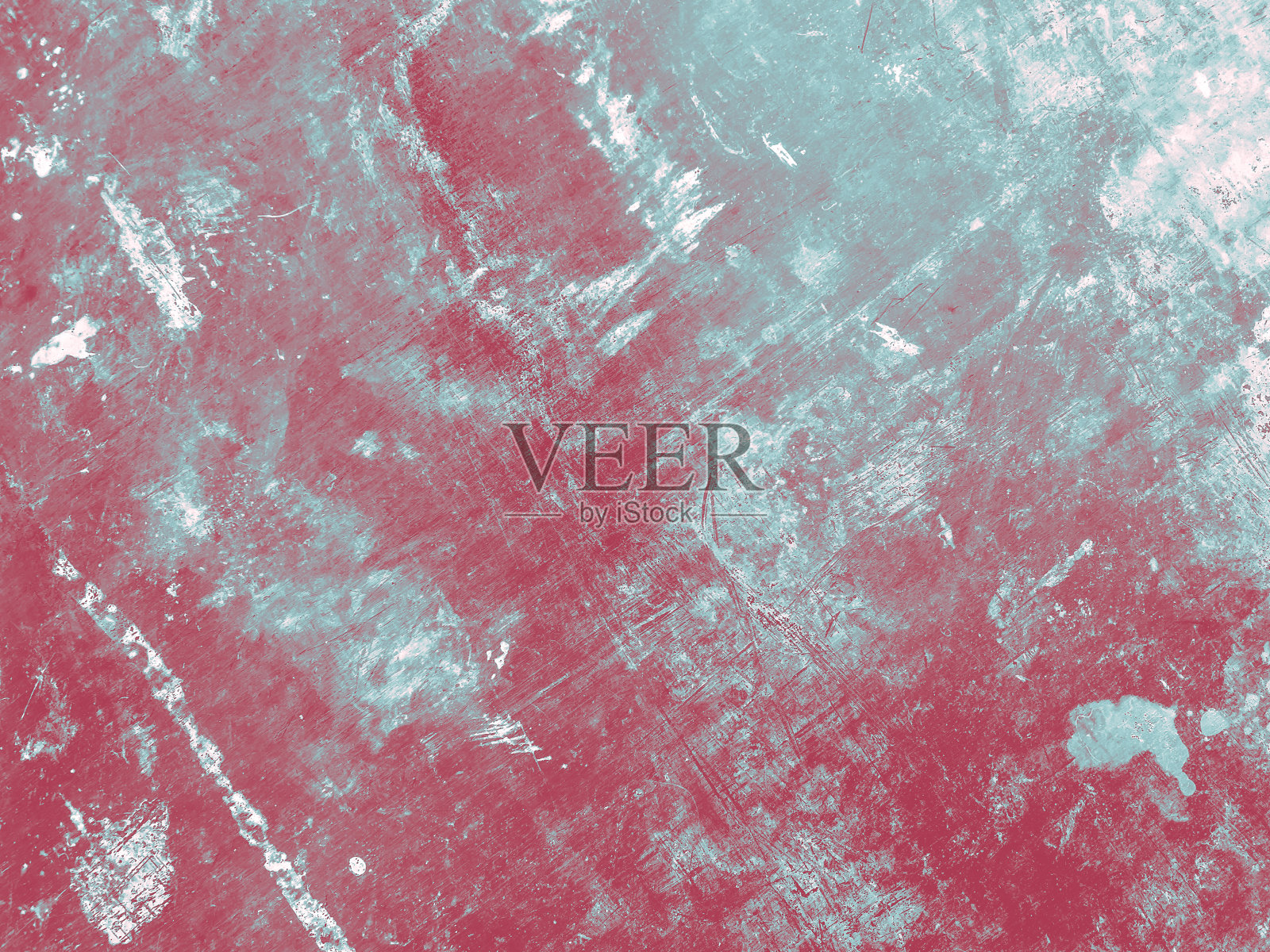 蓝红色的垃圾纹理。覆盖旧的材料。抽象的裂缝的墙上。金属表面有划痕。的灰尘照片摄影图片