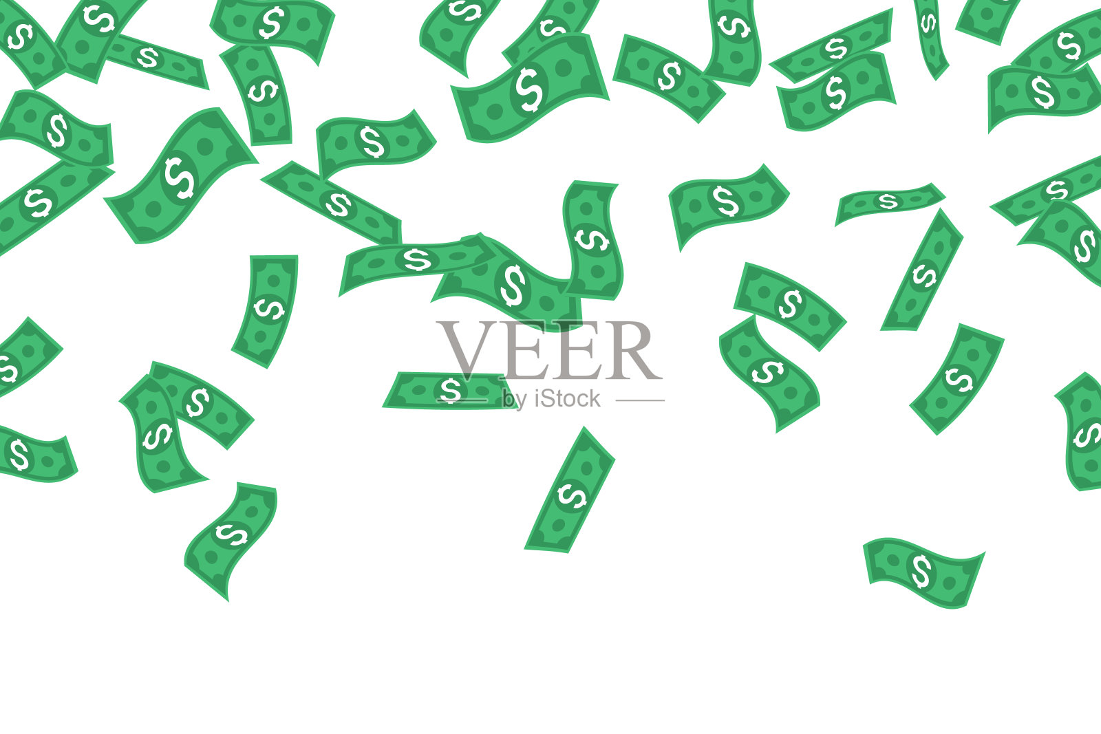 矢量下降的钞票插画图片素材