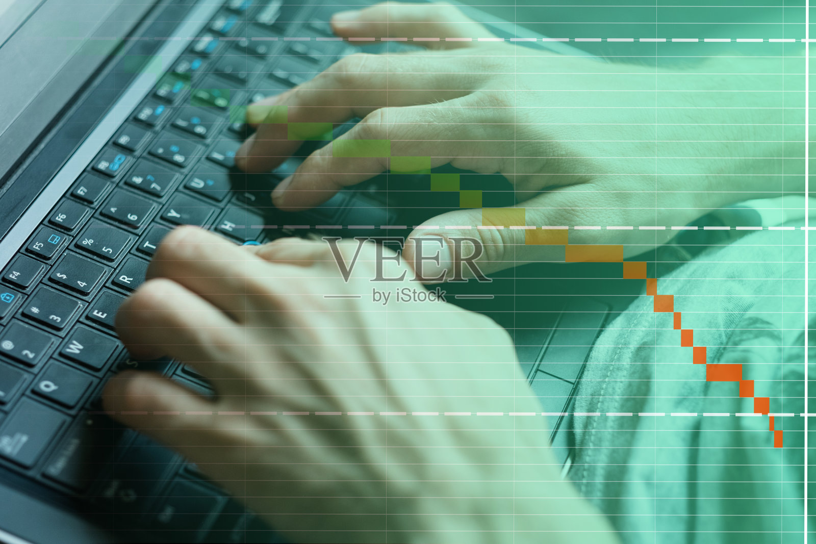 利润减少在线商业分析手照片摄影图片