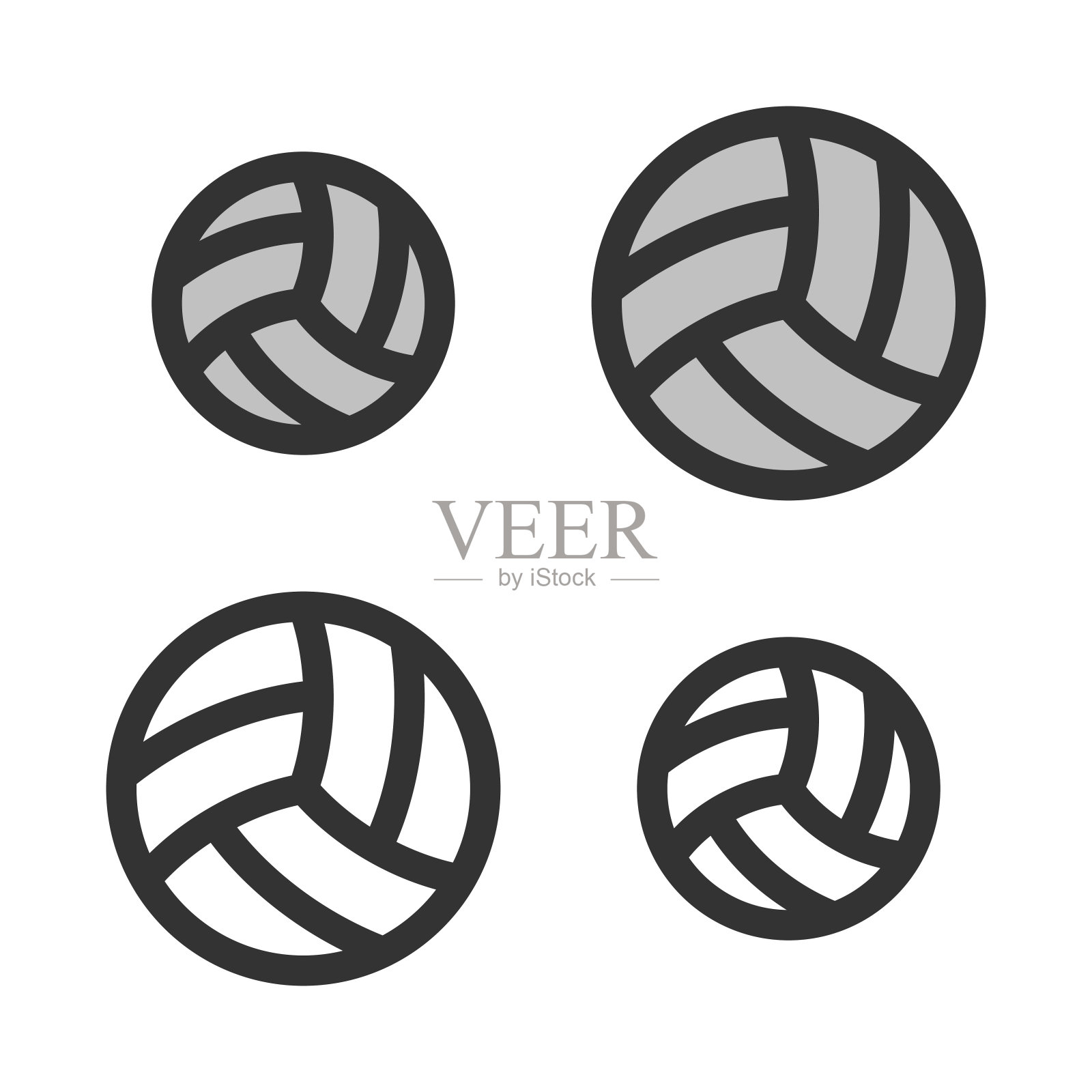 像素完美的排球线性图标图标素材