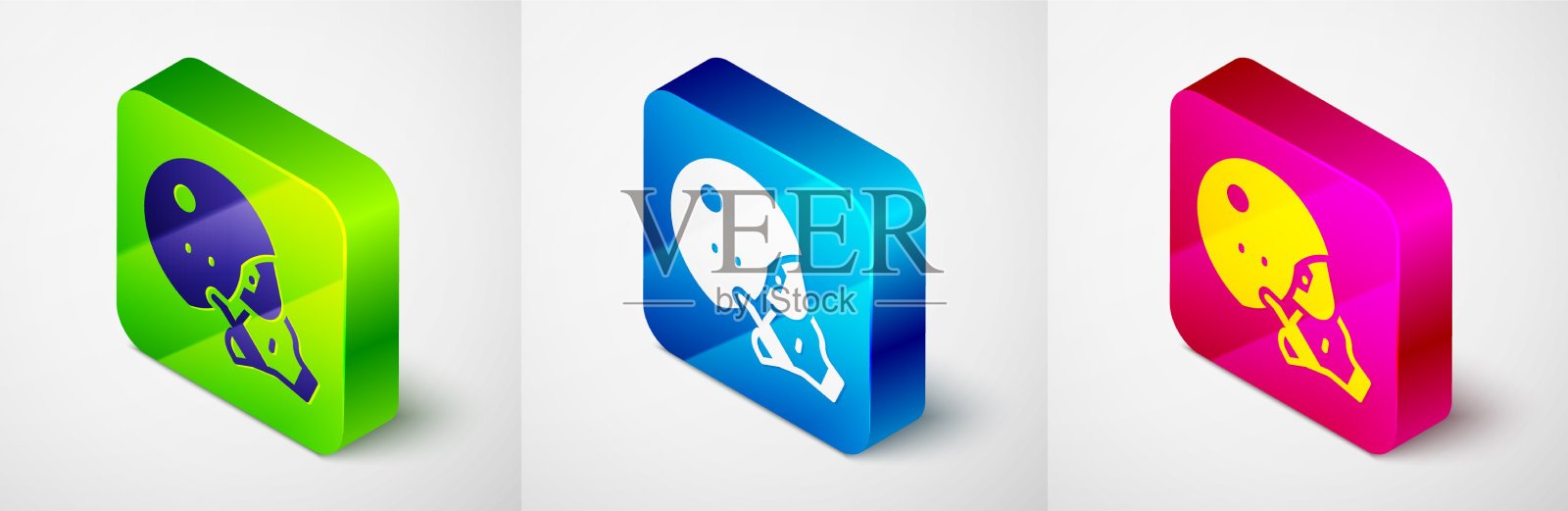 等距现代飞行员头盔图标孤立上插画图片素材