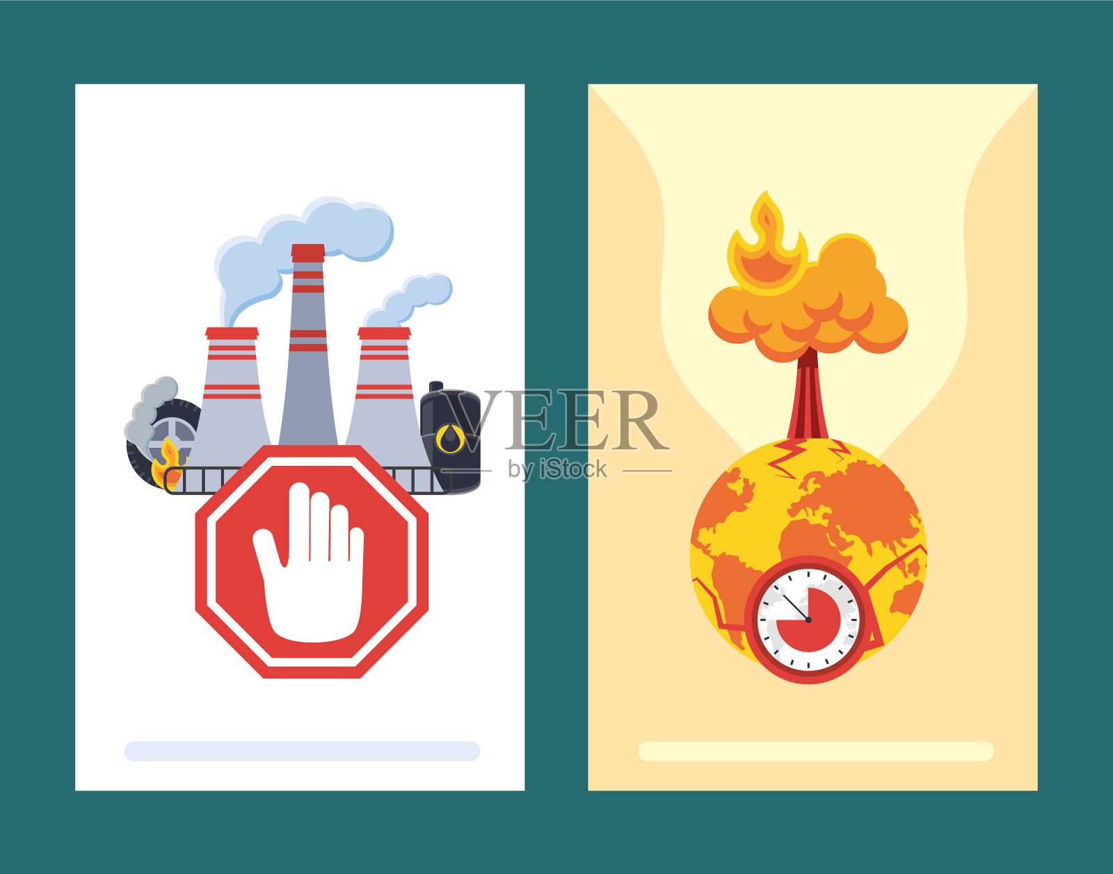 全球变暖的警告插画图片素材