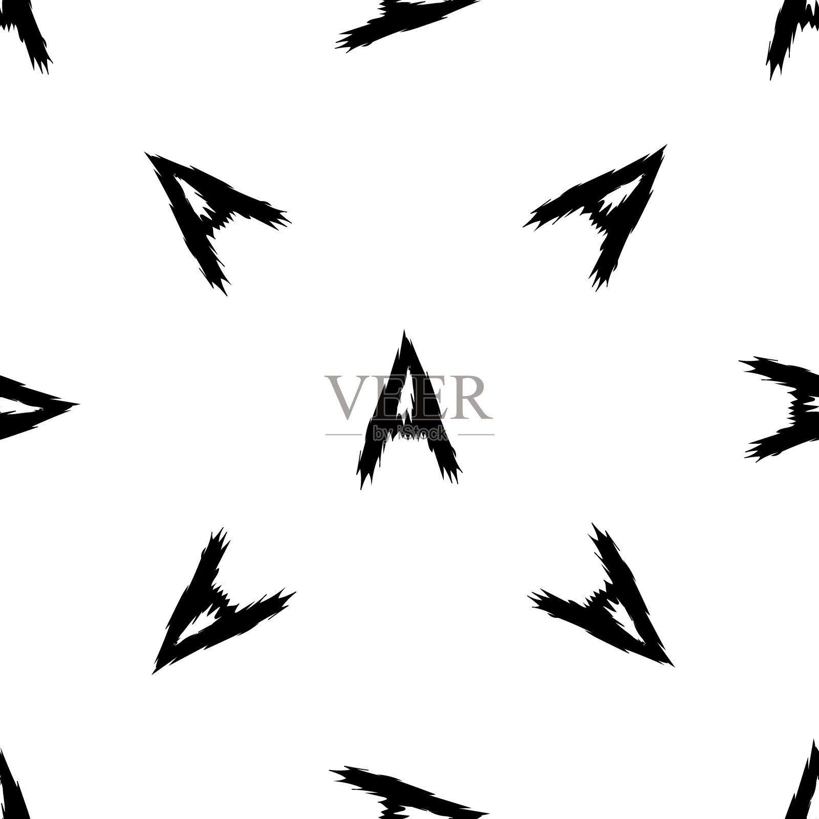 白色背景上的黑色字母A。无缝抽象矢量几何图案。完美的礼物包装纸，床单和室内，孩子打印。学校和学习主题。插画图片素材