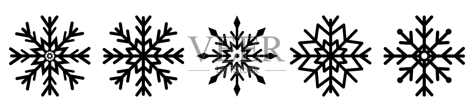 雪花图标设置插画图片素材