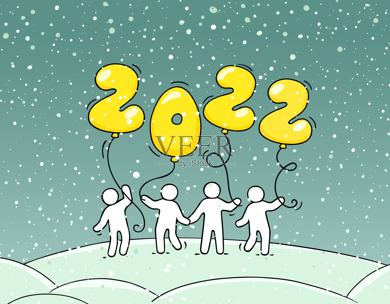 2022年新年快乐背景。插画图片素材