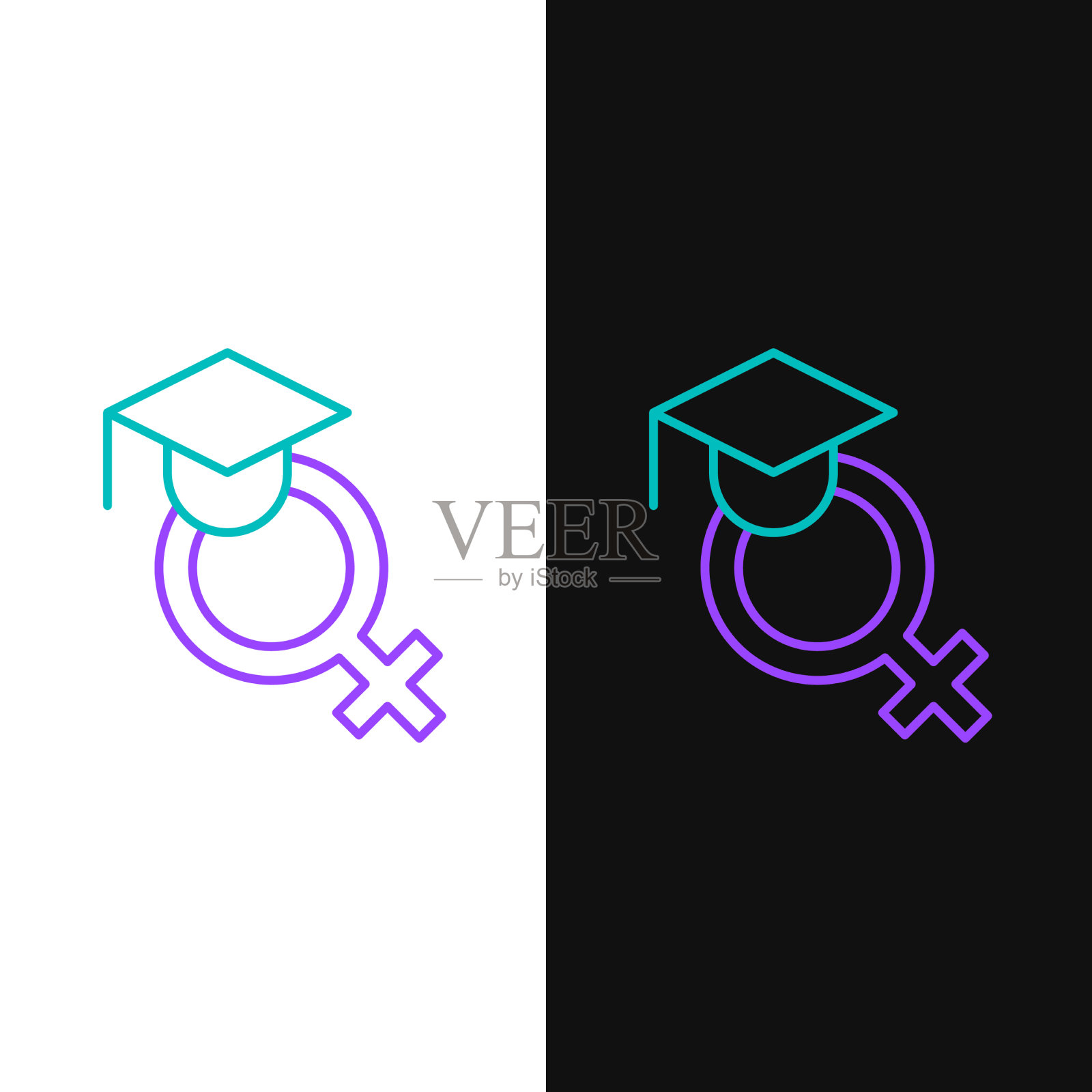 线师图标隔离在黑白上插画图片素材