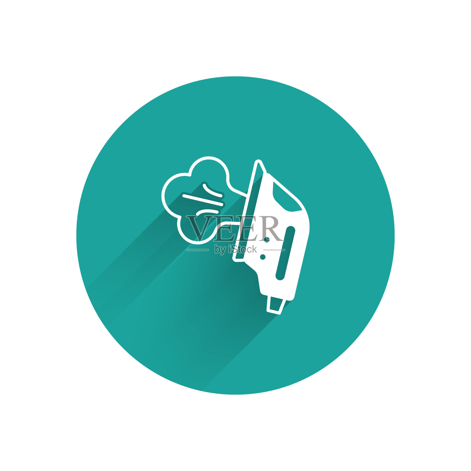 白色电烙铁图标与长影隔离插画图片素材