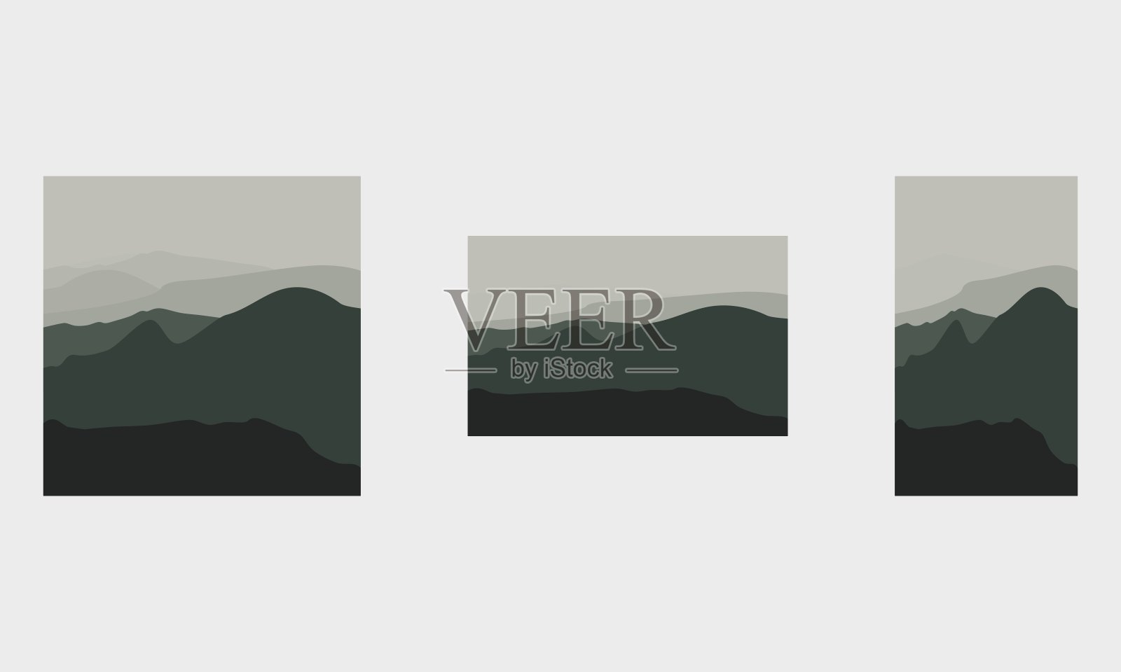 盖山集。盖设计模板。山的风景。多山的地形。矢量插图。抽象的背景。插画图片素材