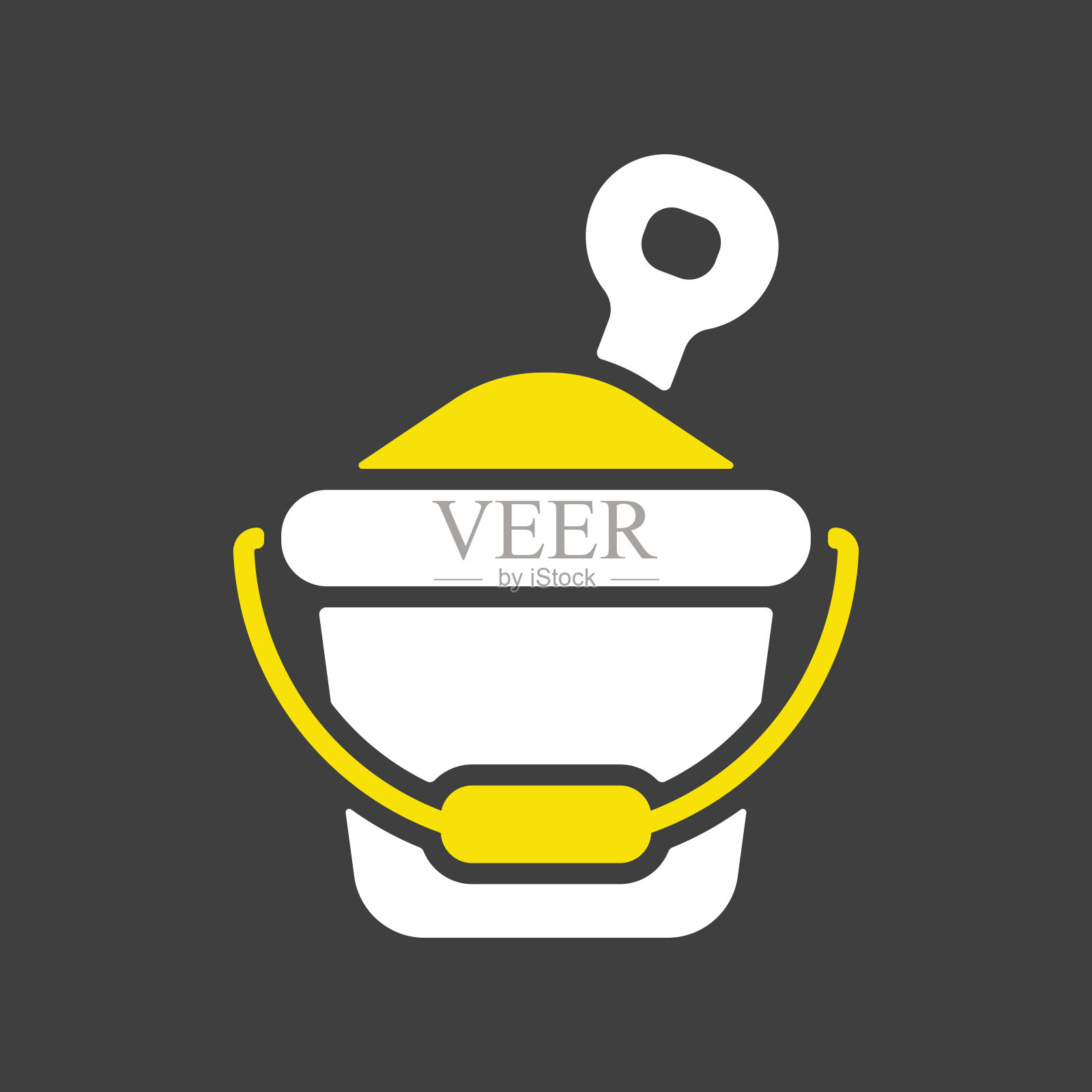 沙桶和铲子平面矢量图标插画图片素材