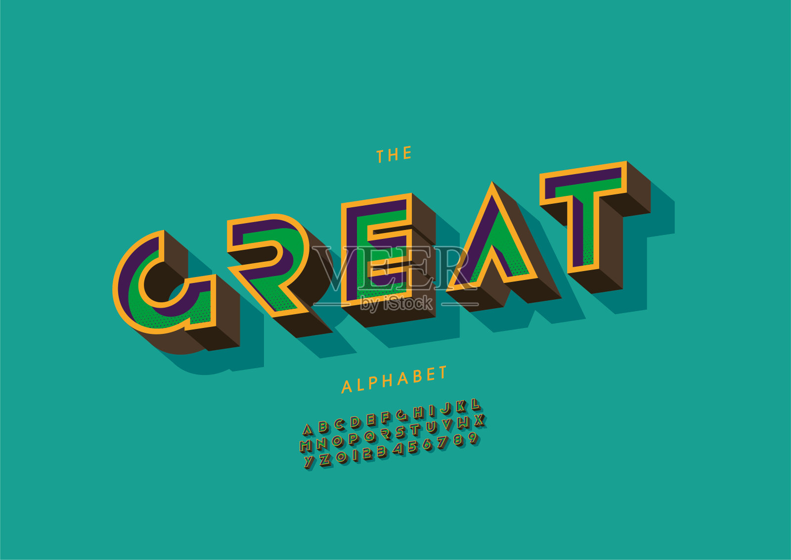 伟大的字母插画图片素材