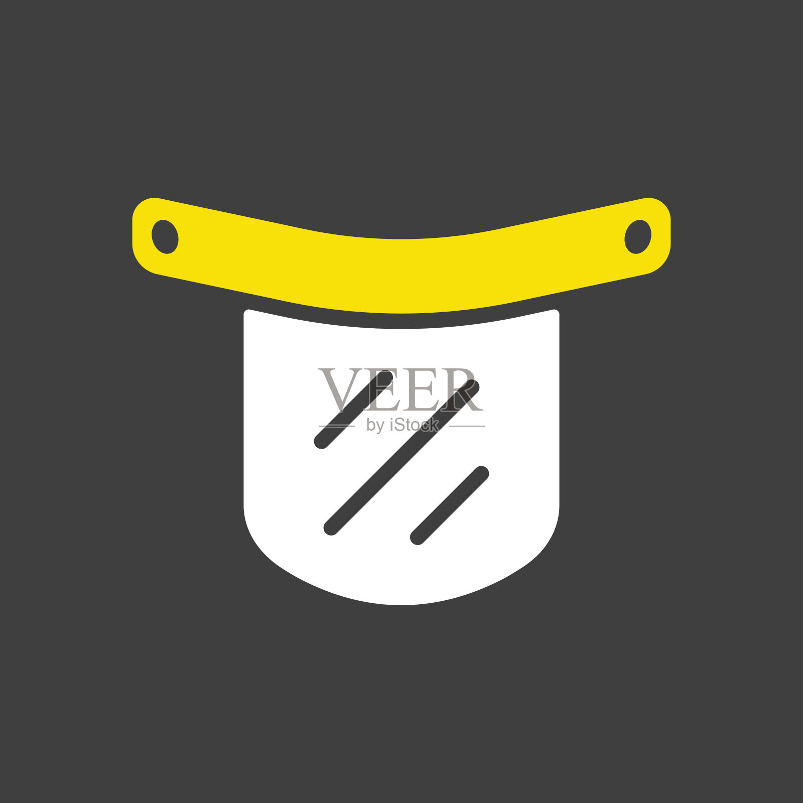 塑料防护面盾矢量平面图标插画图片素材