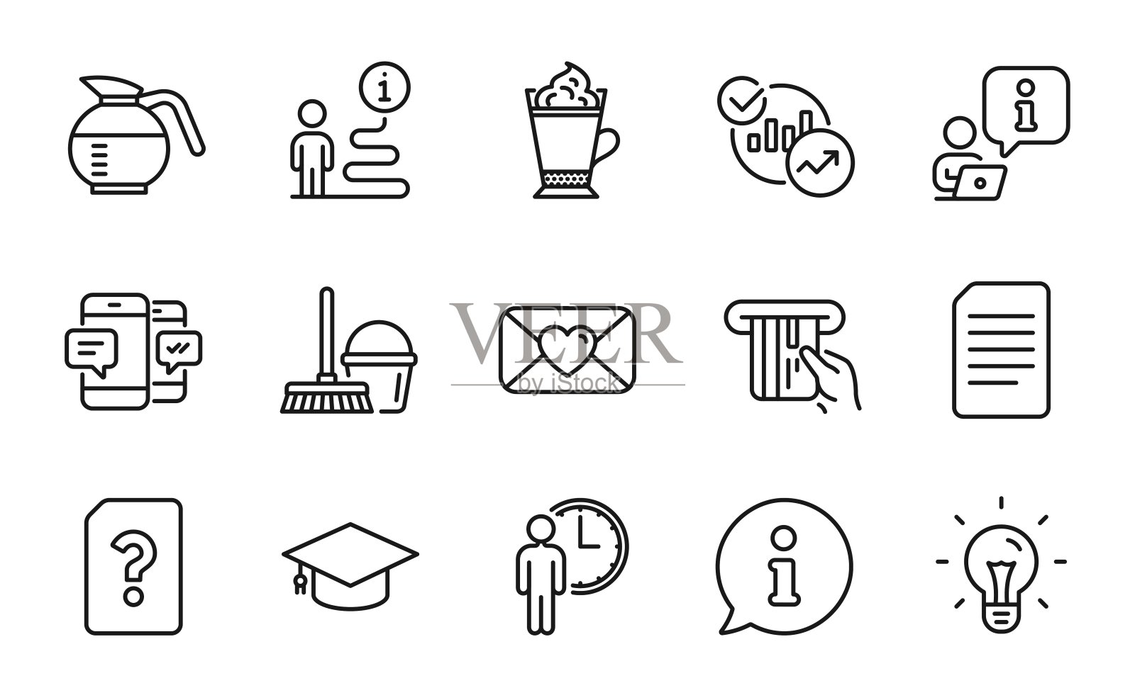 行图标集。包括图标为统计，信用卡，等待。向量图标素材