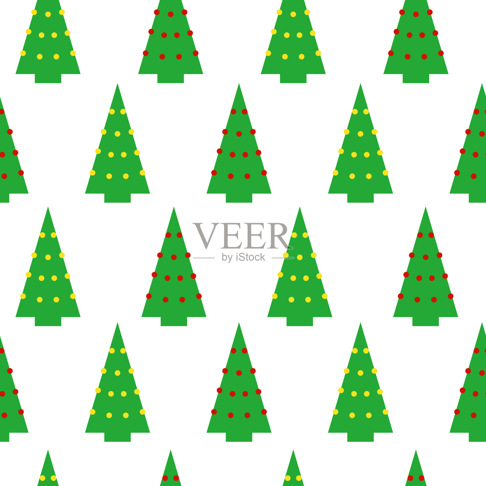 圣诞树无缝图案插画图片素材