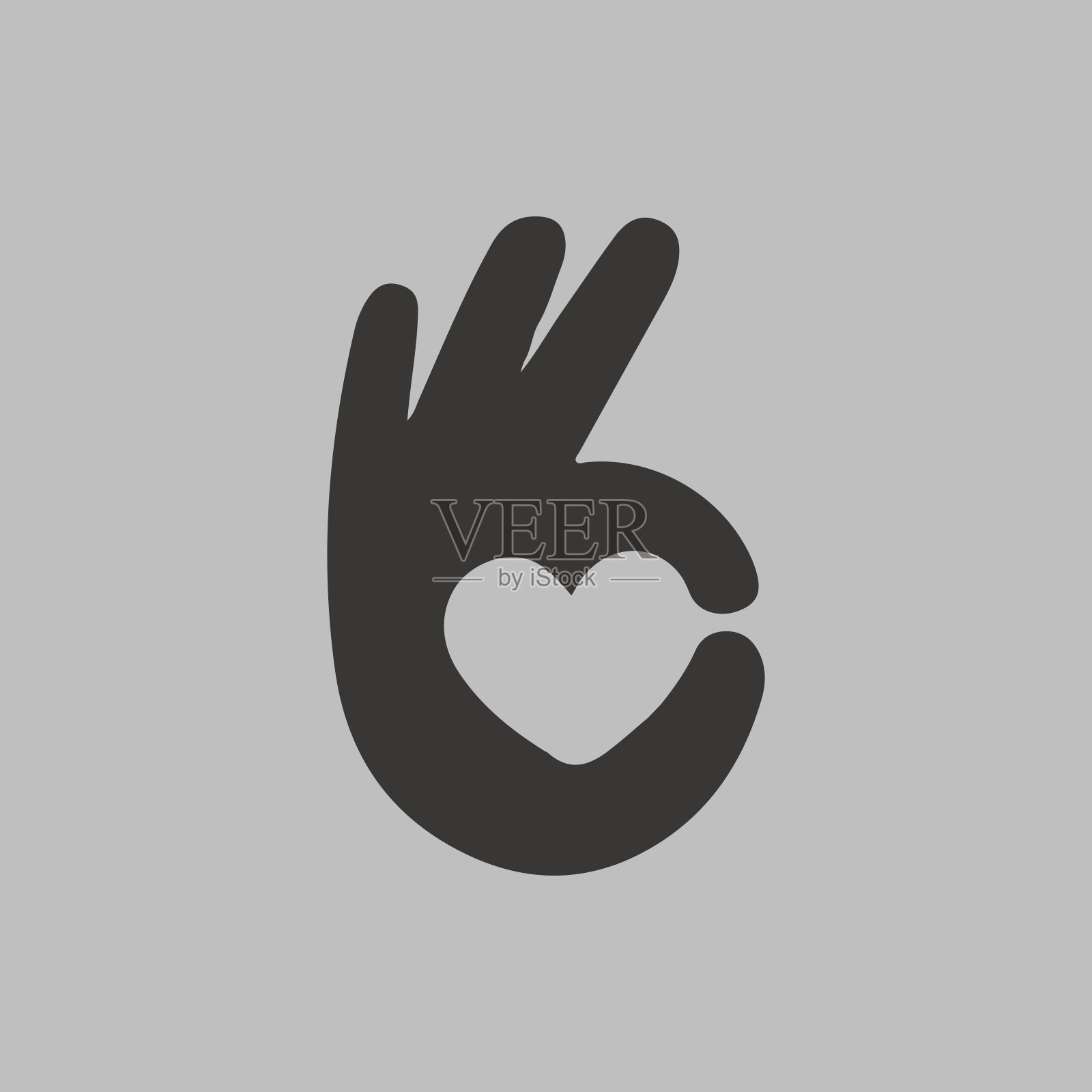 手势可以，心象征爱的图标插画图片素材