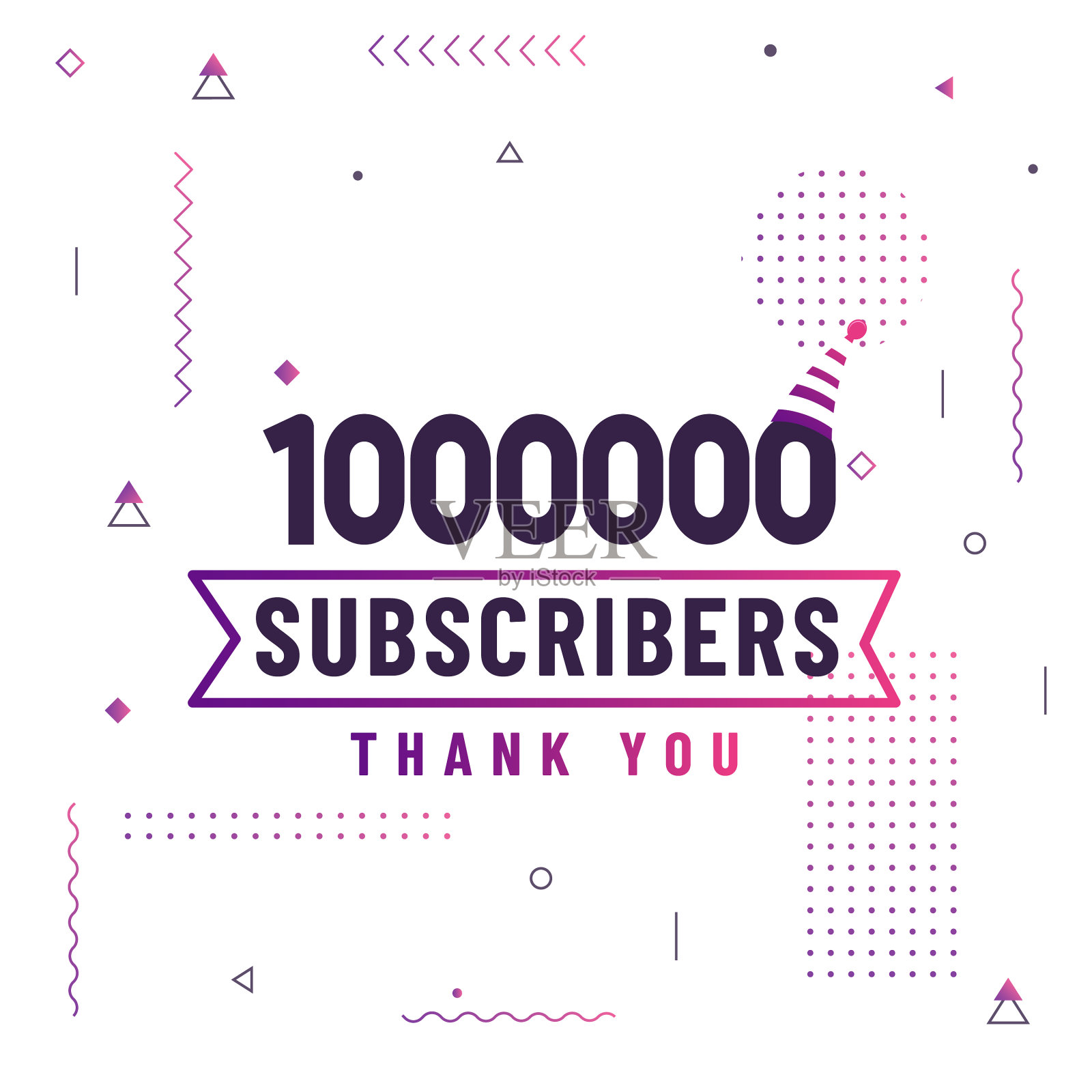 谢谢100万订户100万订户插画图片素材