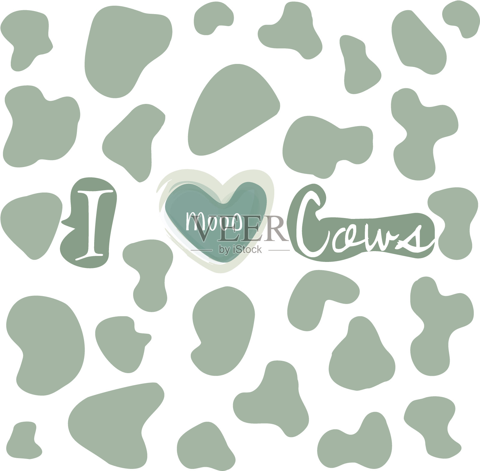 我喜欢奶牛。可编辑的插图艺术为素食牛爱好者插画图片素材