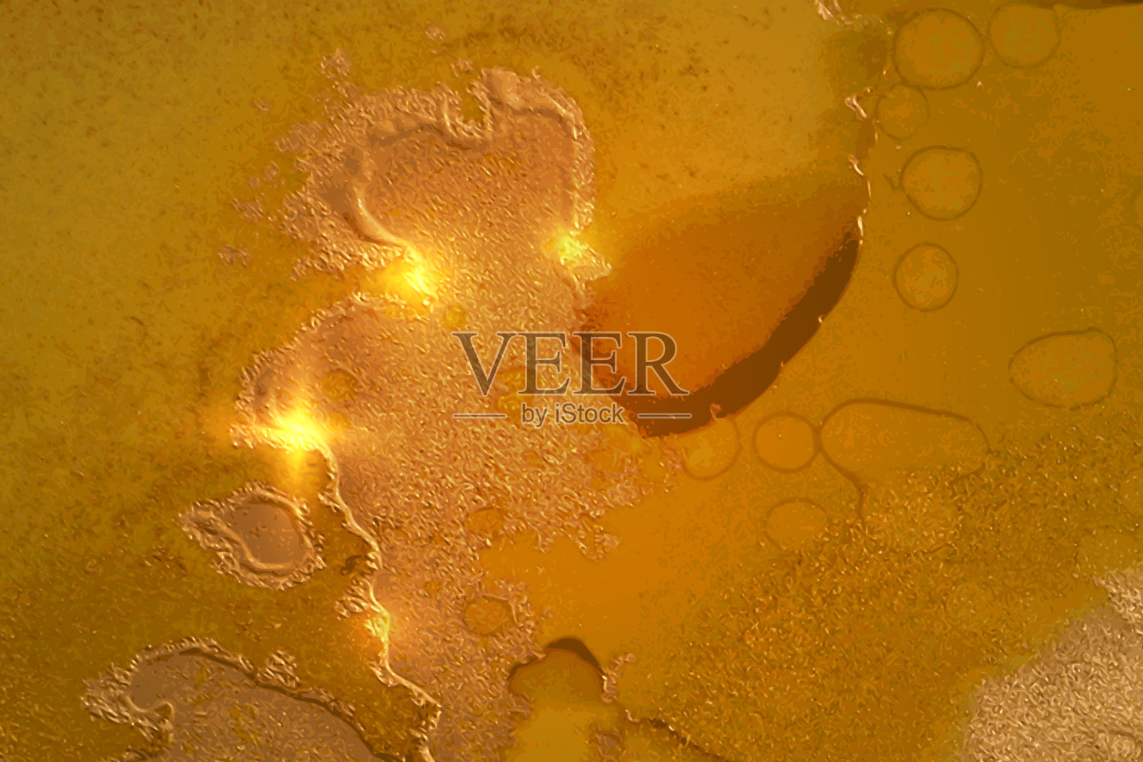 深黄色和金色的抽象图案与大理石纹理和闪光插画图片素材