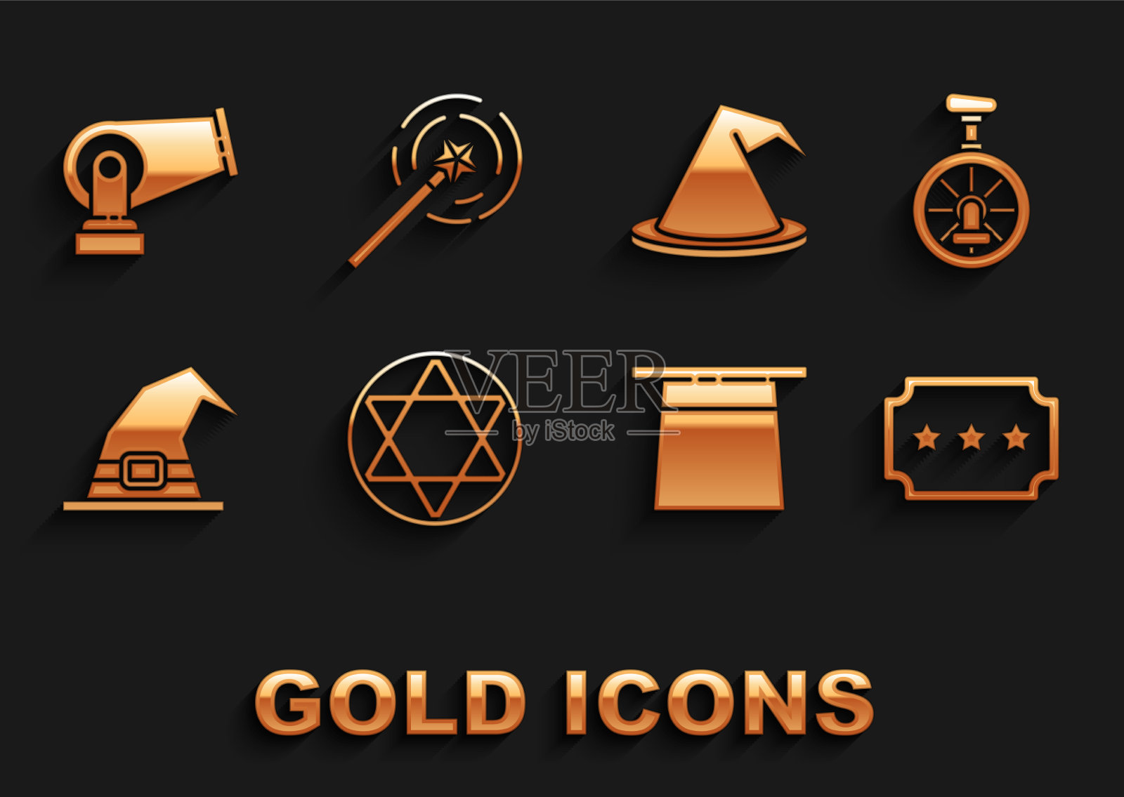 大卫独轮车或单轮自行车的明星图标素材