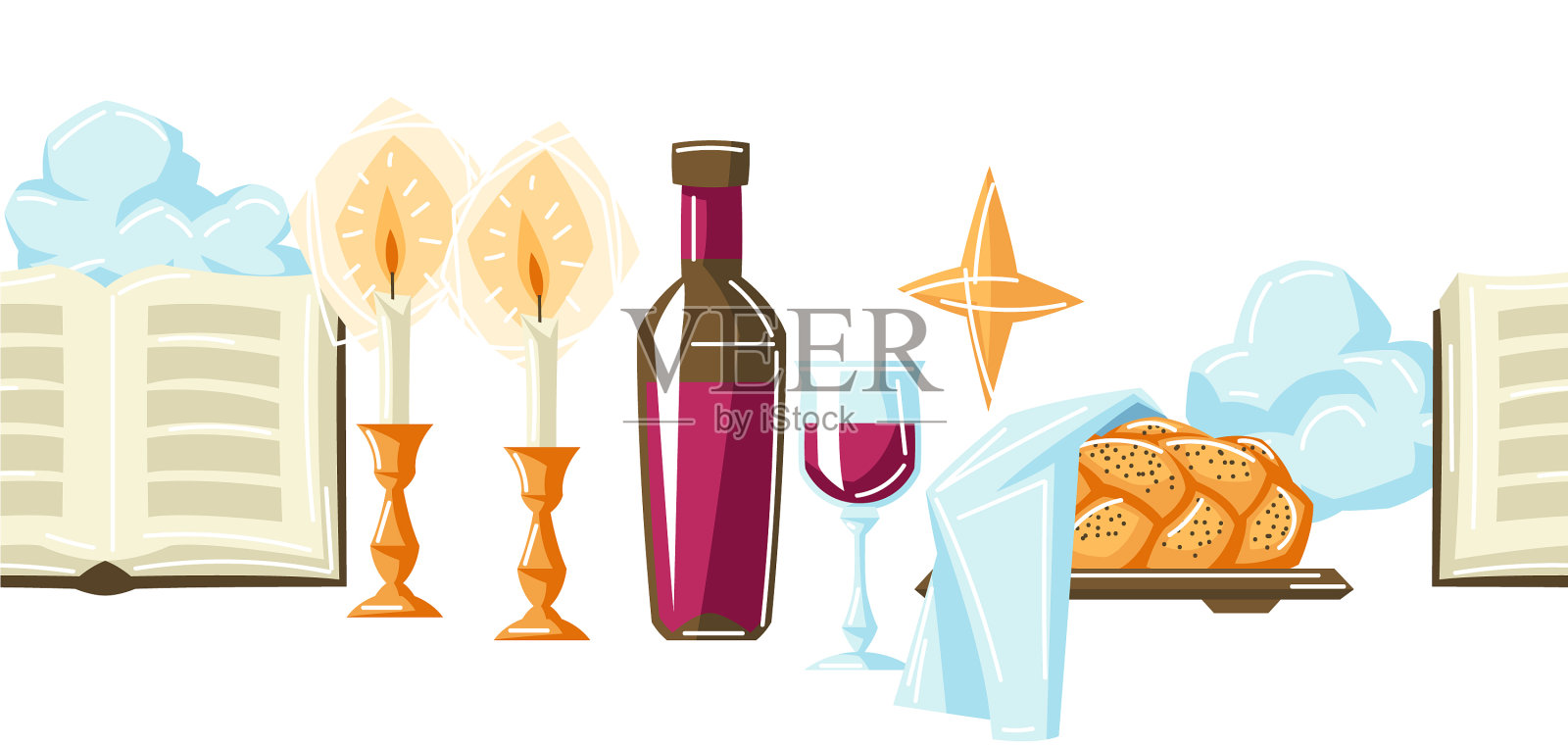 安息日与安息日无缝契合插画图片素材