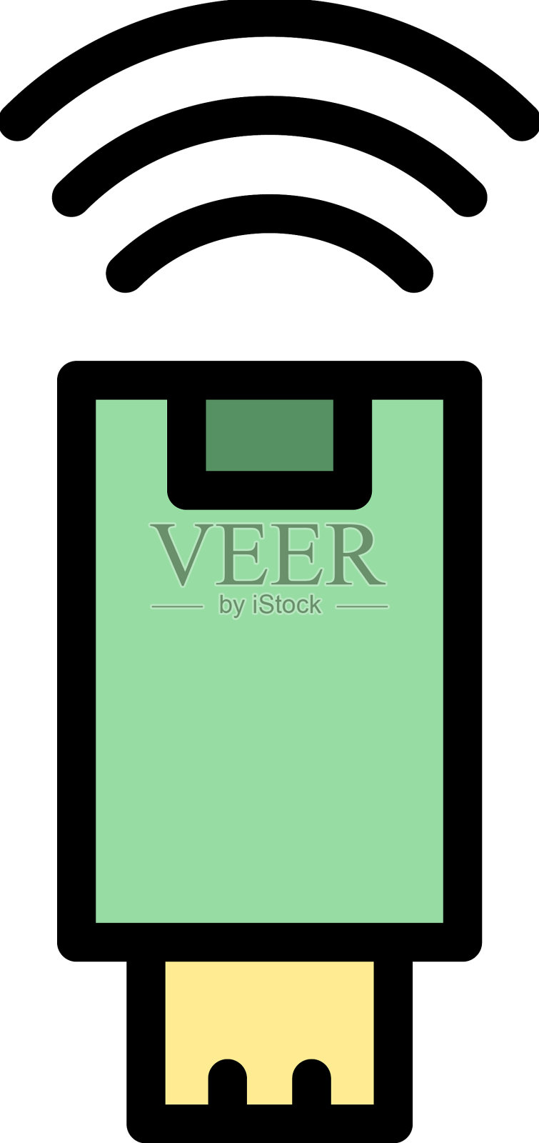 无线遥控图标彩色轮廓插画图片素材