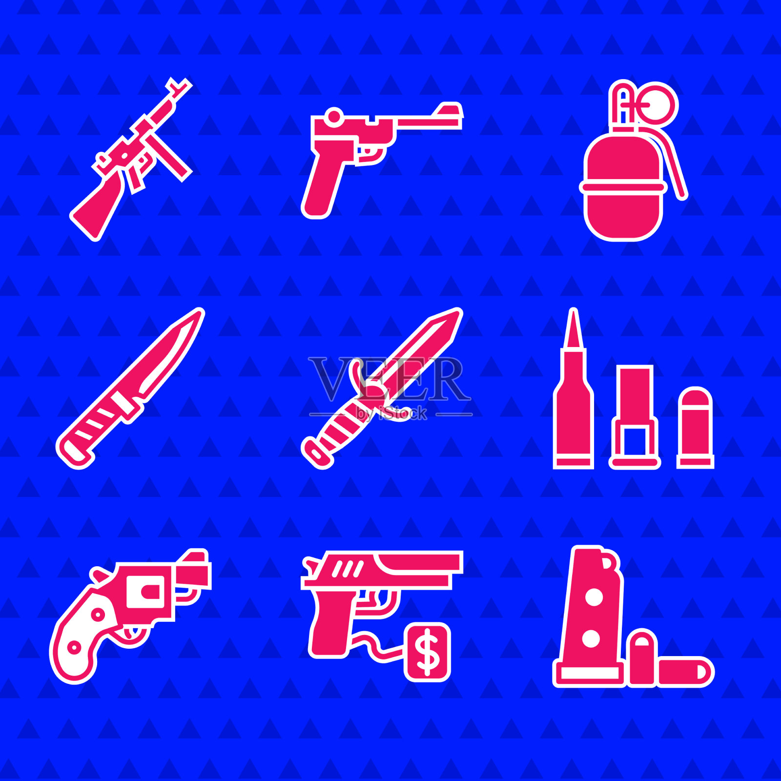 套军刀，买枪，手枪，枪图标素材