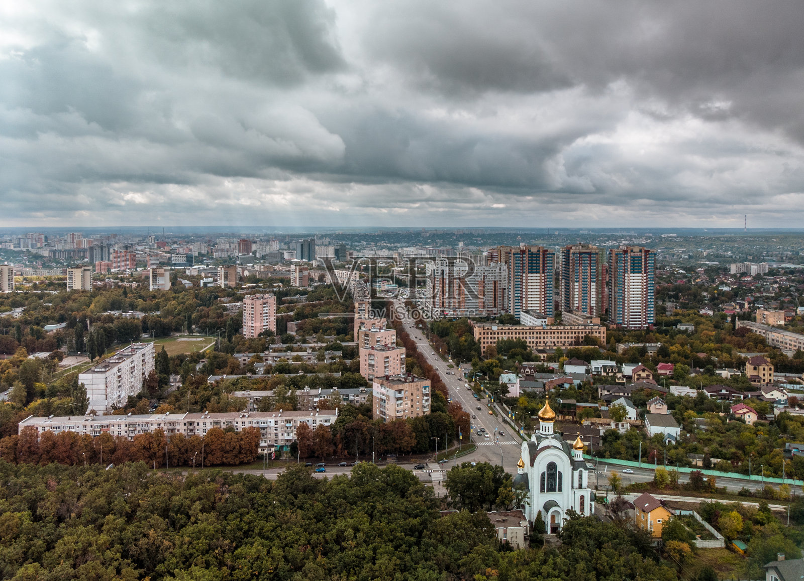 哈尔科夫空中城市。巴甫洛夫极点地区照片摄影图片