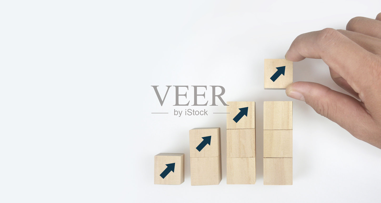 木块图表步骤与复制空间。业务增长过程照片摄影图片