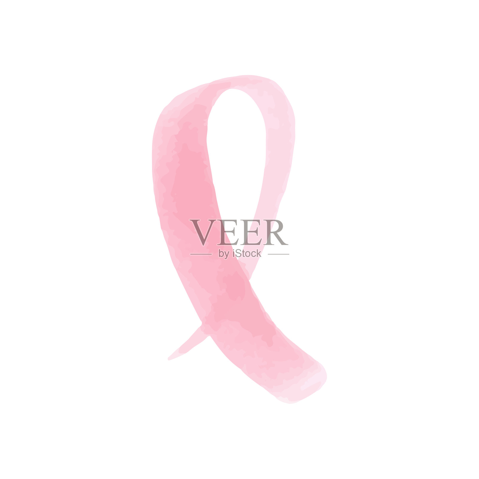 粉红丝带。手绘插图与马克笔。乳腺癌意识。矢量插图，平面设计插画图片素材