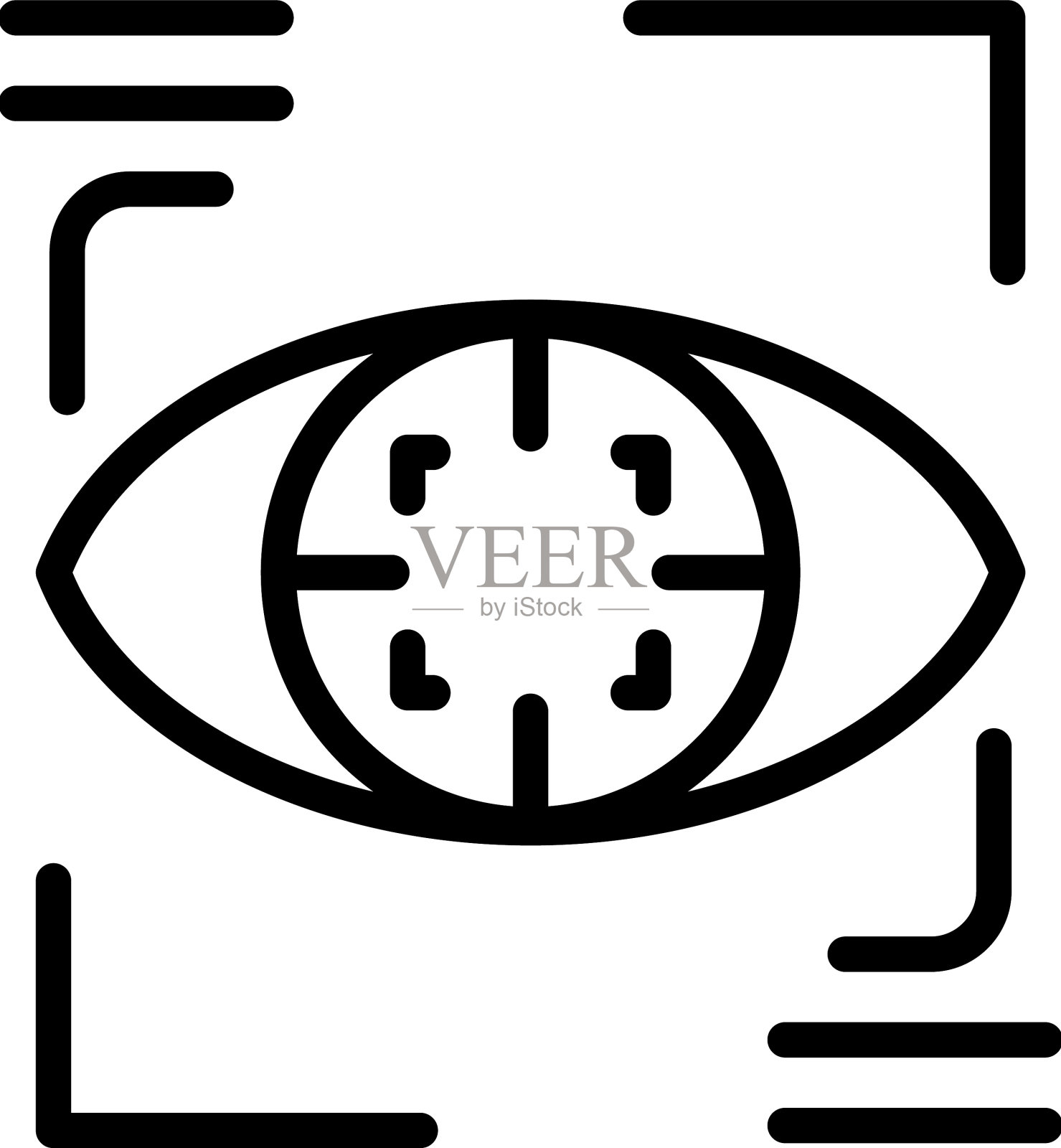 数字眼睛图标勾勒vr平台插画图片素材