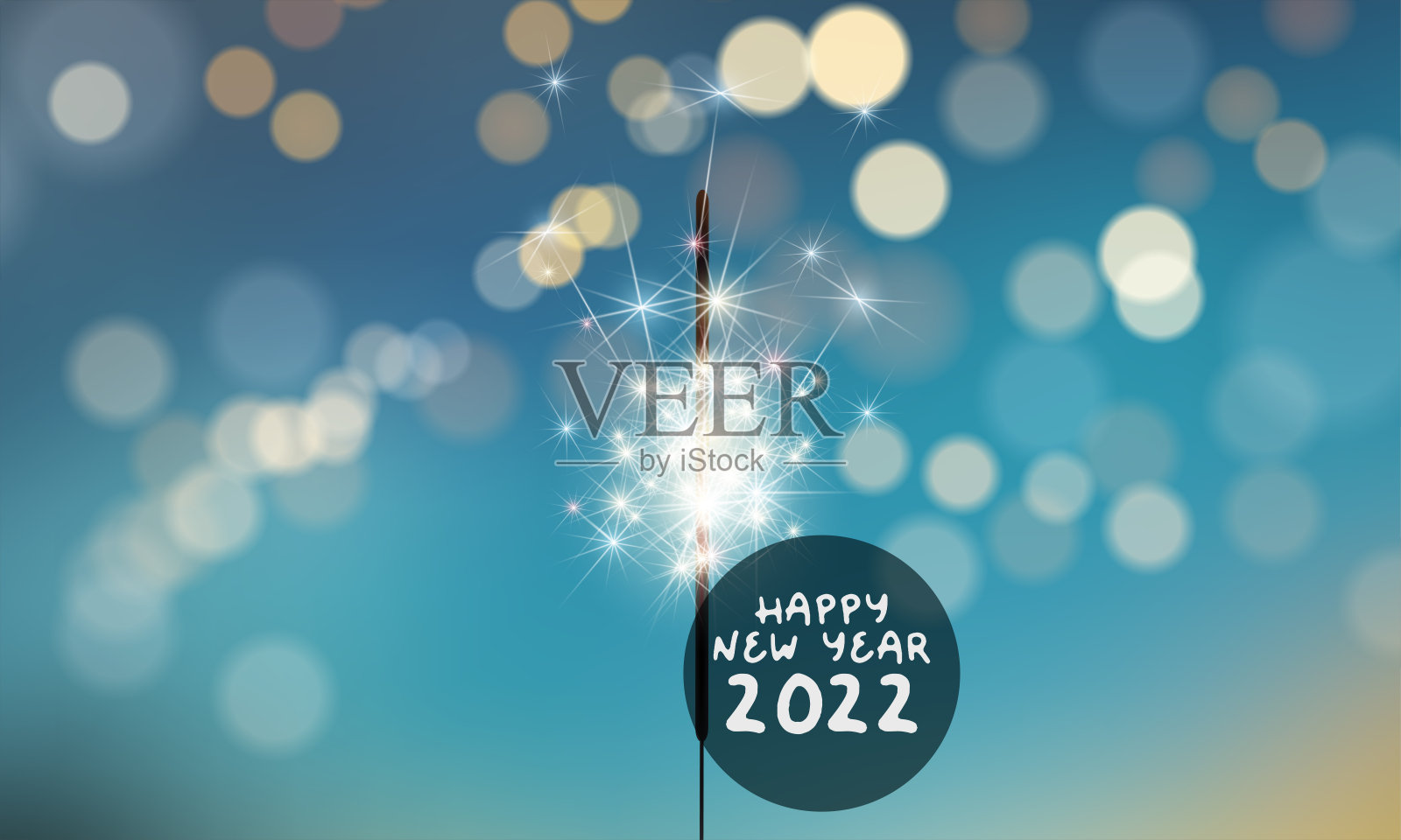 2022年新年抽象背景与烟花插画图片素材